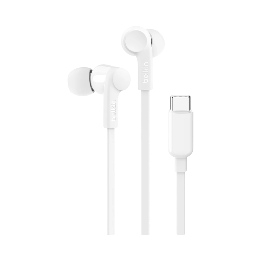 Belkin RockStar Wired In-Ear Headphones with USB-C Connector (White) — Being Shipped