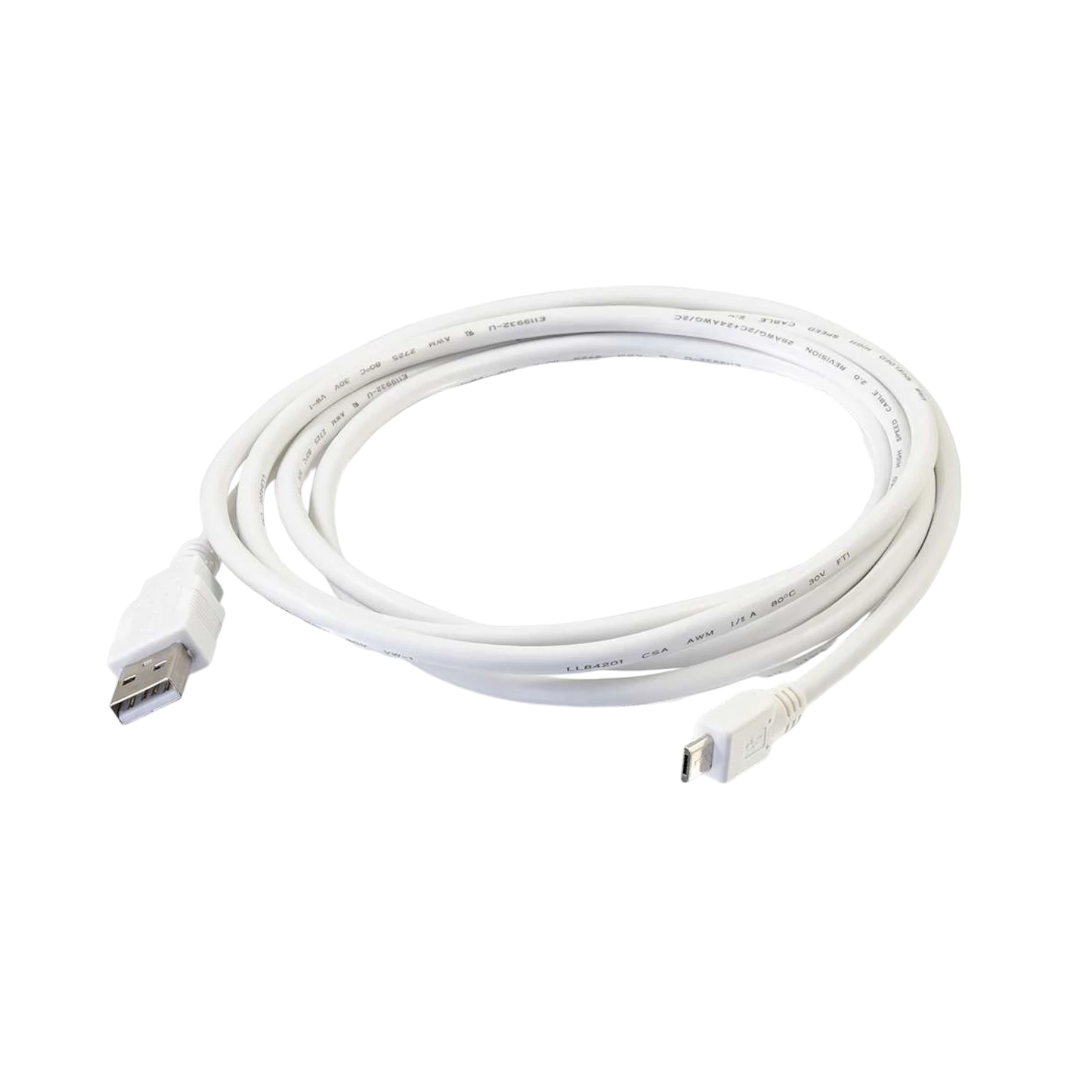 C2G 6ft USB 2.0 A to Micro-B Cable (White) — Being Shipped