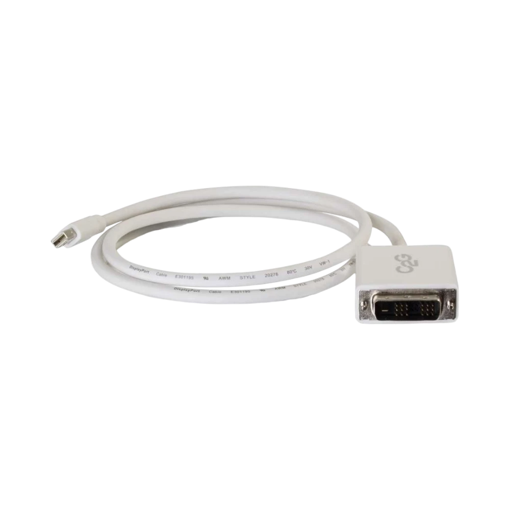 C2G 10ft Mini DisplayPort to DVI-D Adapter Cable (White) — Being Shipped