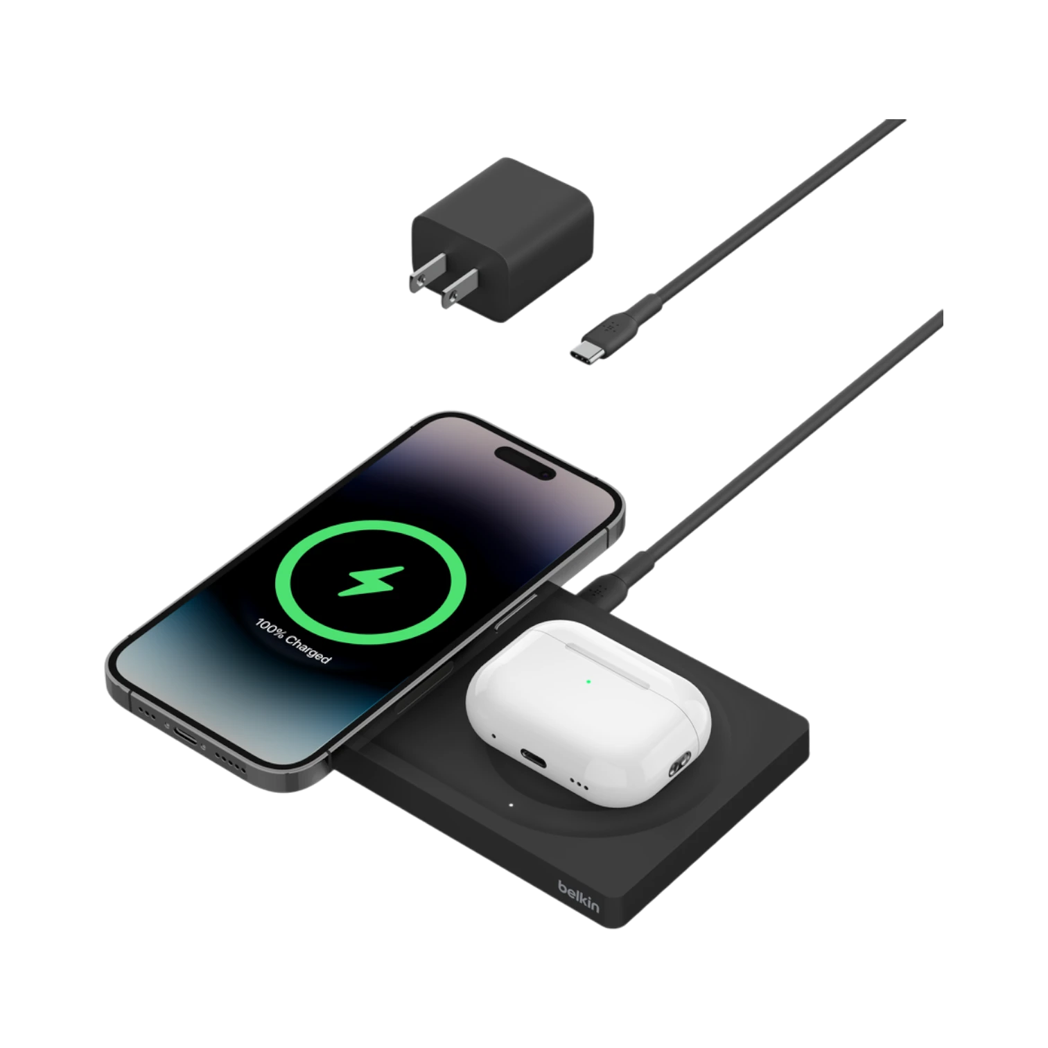 Belkin BoostCharge Pro 2-in-1 Wireless Charging Pad 20W (Black) — Being Shipped