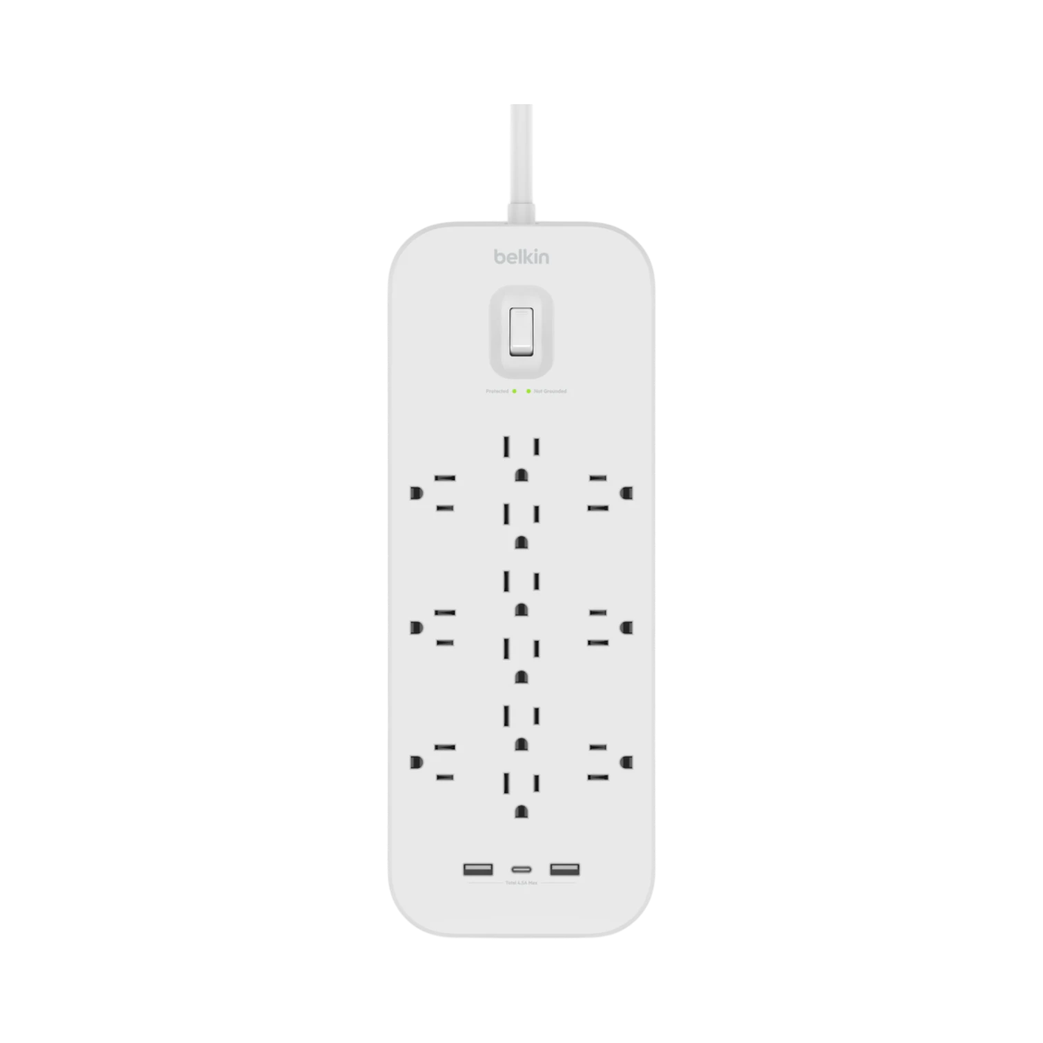 Belkin 12-Outlet Surge Protector with USB-C and USB-A Ports (White) — Being Shipped