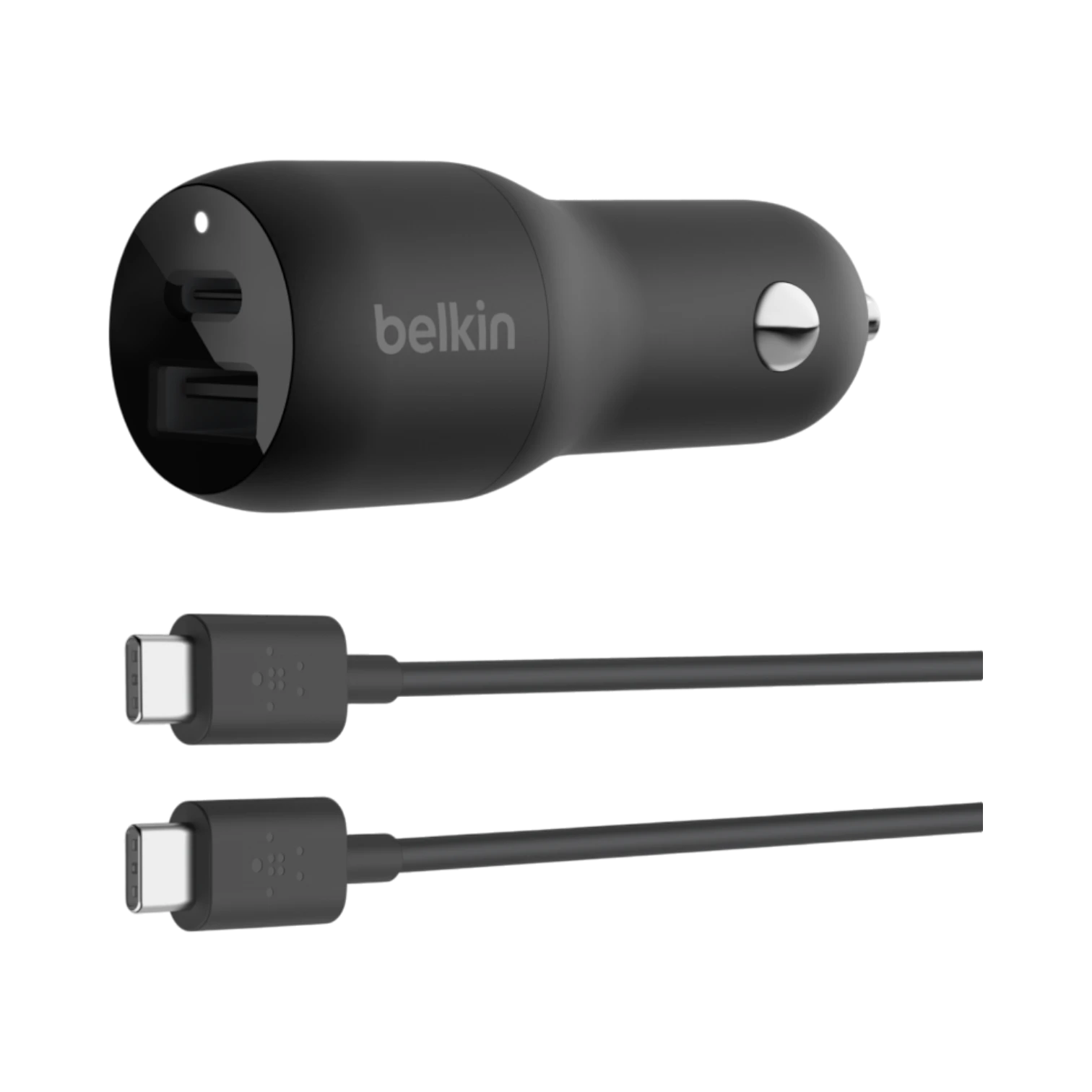 Belkin Dual Car Charger with PPS & USB-C to USB-C Cable (Black) — Being Shipped