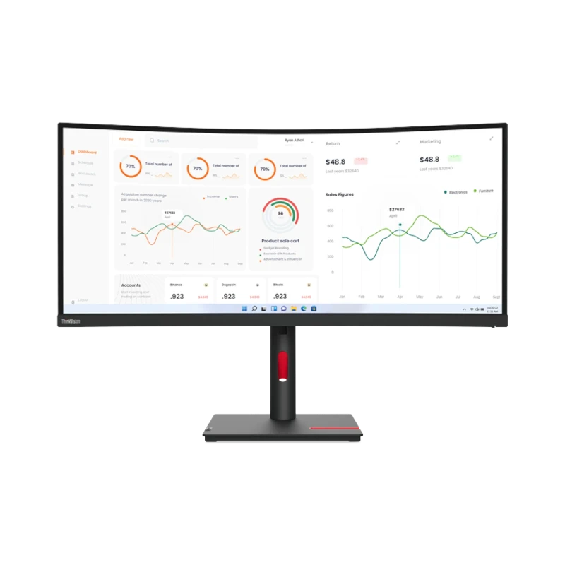 Lenovo ThinkVision T34w-30 34" WQHD Curved Monitor — Being Shipped