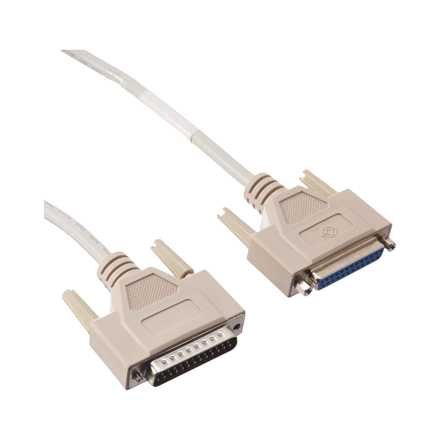 Black Box 10fts DB25 RS-232 Male to Female Shielded Cable (White) — Being Shipped