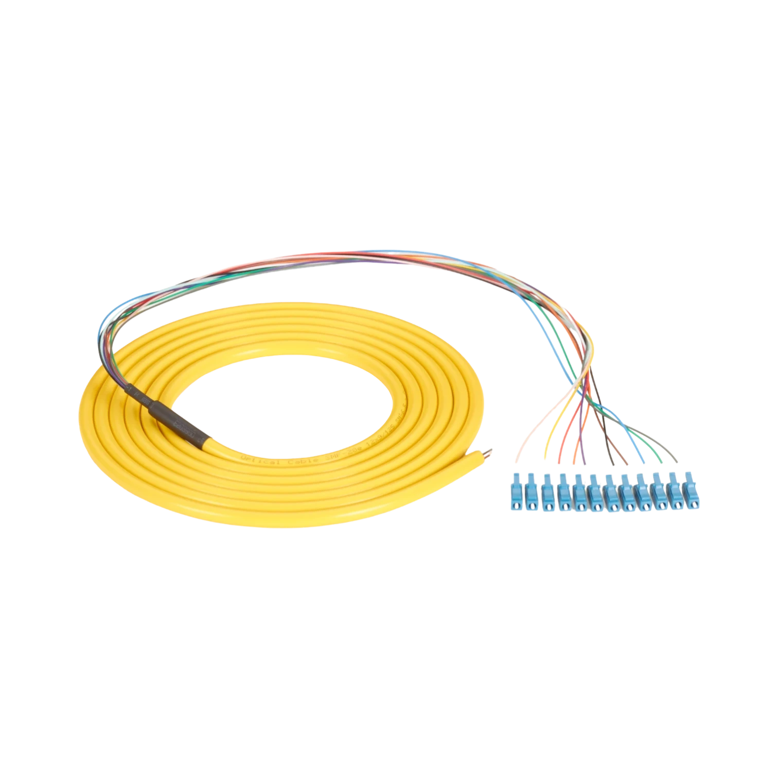 Black Box 10ft 12-Strand LC OS2 Singlemode Fiber Pigtail (Yellow) — Being Shipped