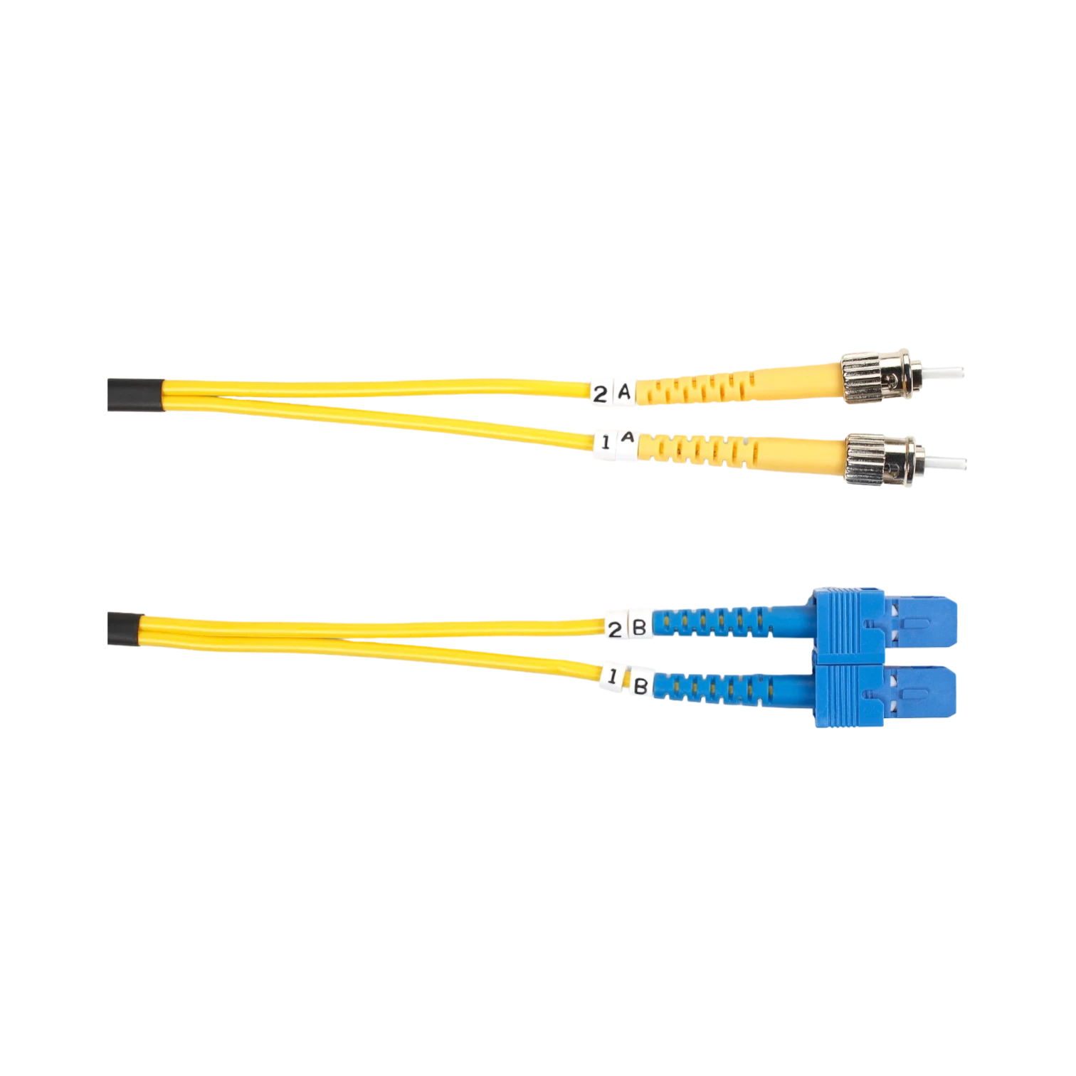 Black Box 3.2ft OS2 9/125 Singlemode ST-SC Fiber Cable (Yellow) — Being Shipped