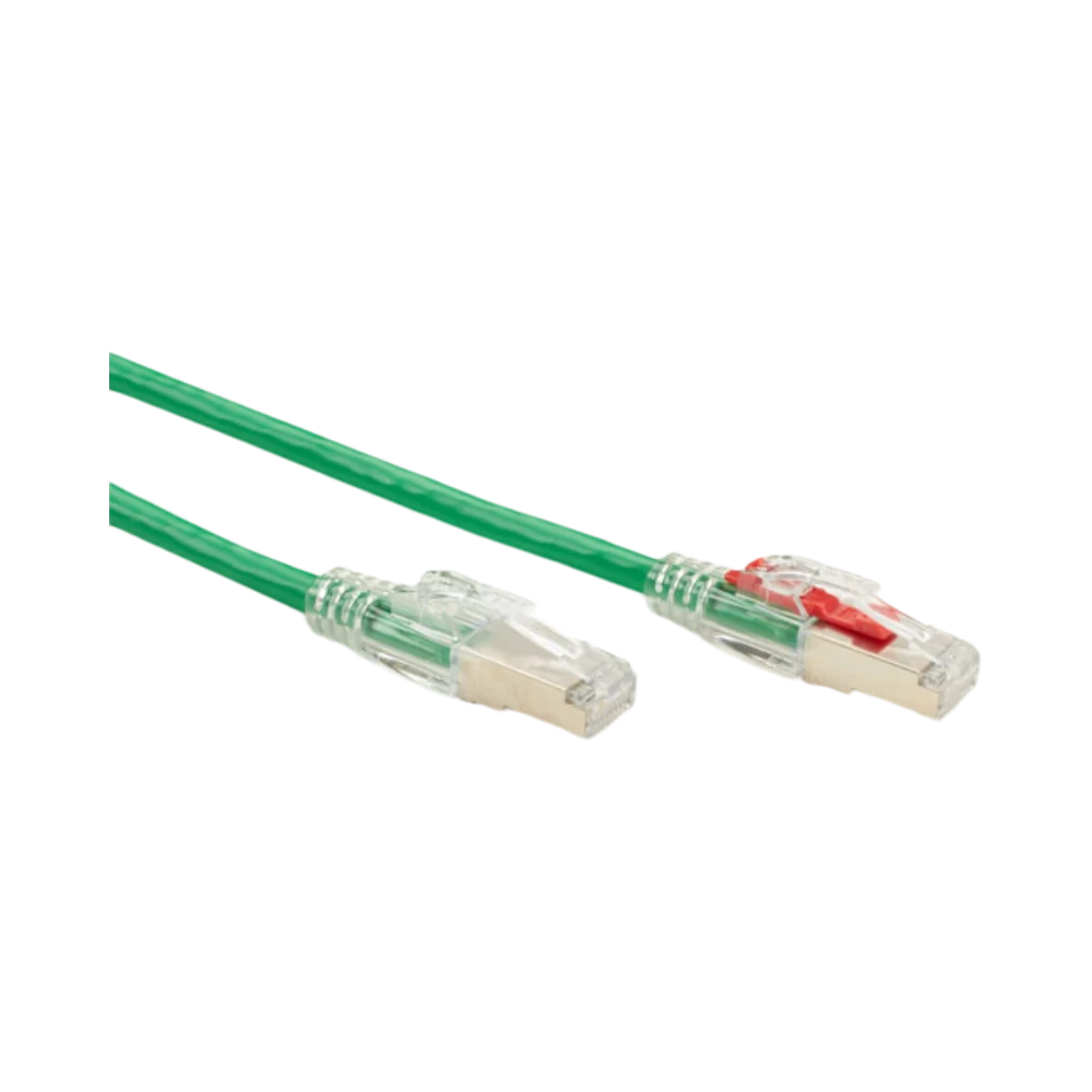 Black Box 3ft GigaTrue 3 CAT6 Locking Shielded Ethernet Cable (Green) — Being Shipped