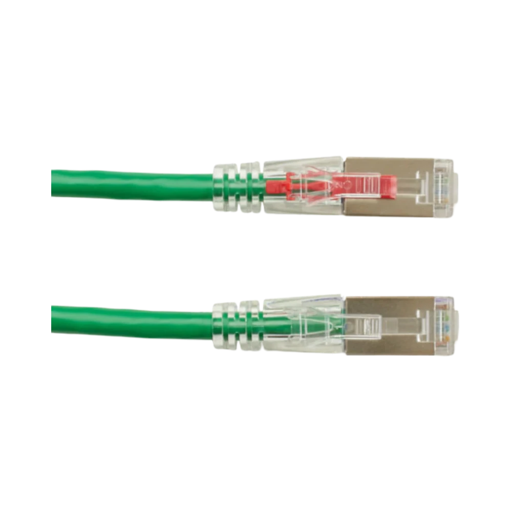 Black Box 3ft GigaTrue 3 CAT6 Locking Shielded Ethernet Cable (Green) — Being Shipped