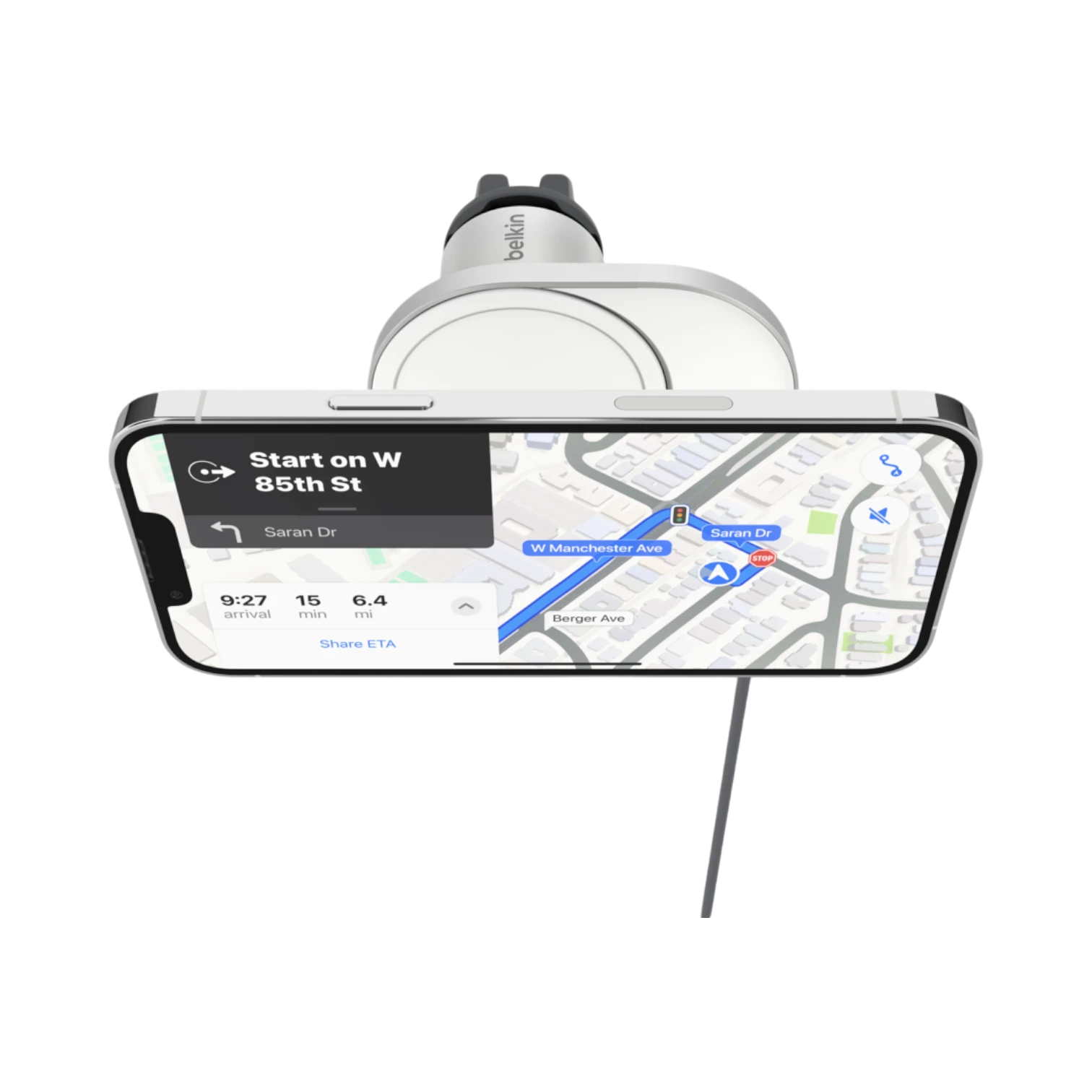 Belkin BoostCharge Pro Wireless MagSafe Car Charger Mount (Silver) — Being Shipped