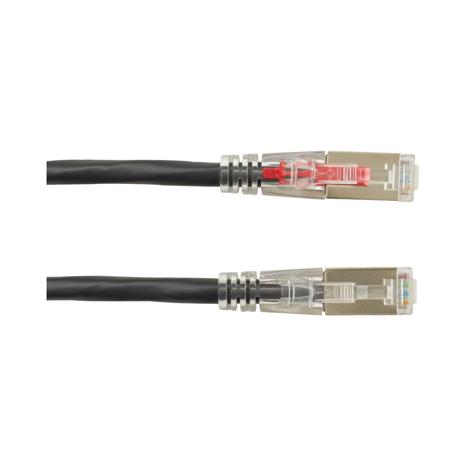 Black Box 7ft CAT6A 650-MHz Locking Shielded Patch Cable (Black) — Being Shipped