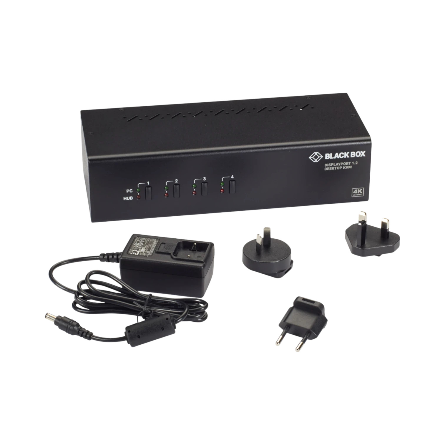 Black Box 4K 60Hz USB 3.0 Hub 4-Port Dual-Monitor KVM Switch — Being Shipped