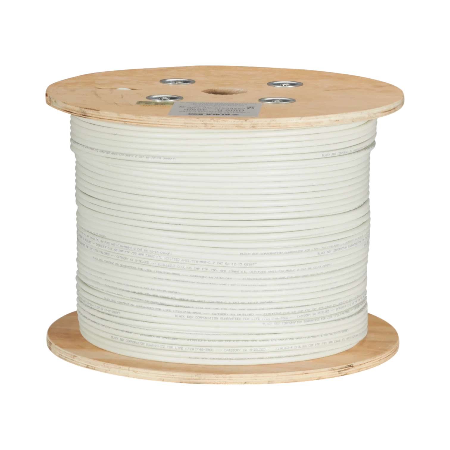 Black Box 1000ft CAT6A Shielded Ethernet Cable (White) — Being Shipped