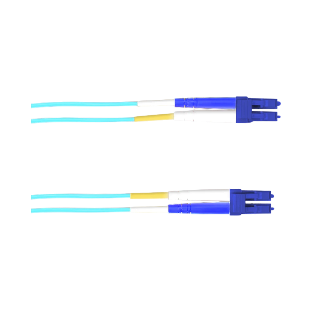 Black Box 3.2ft LC-LC OS2 Singlemode Fiber Optic Cable (Aqua) — Being Shipped