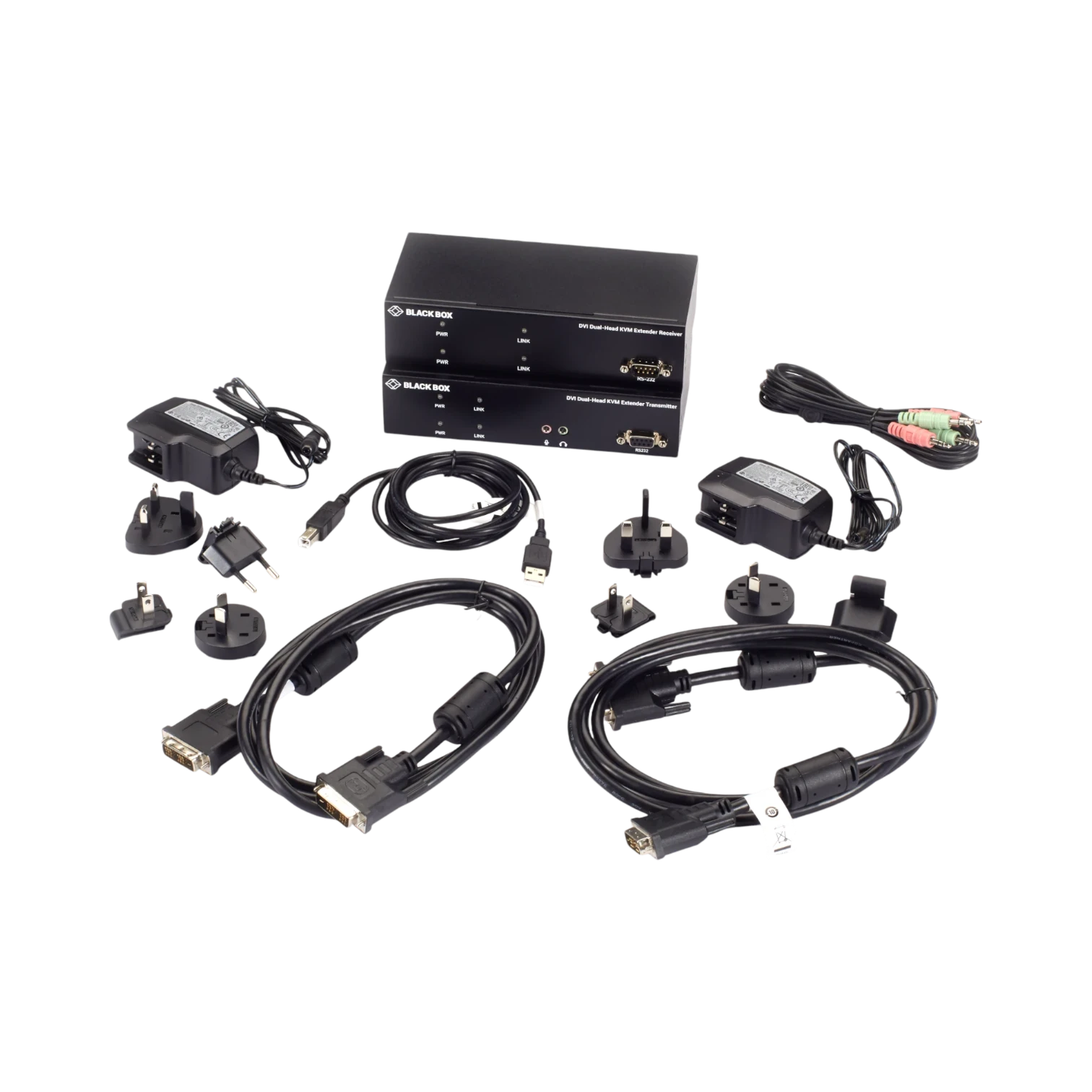 Black Box KVX Series 100m DVI-D USB 2.0 KVM Extender Kit — Being Shipped