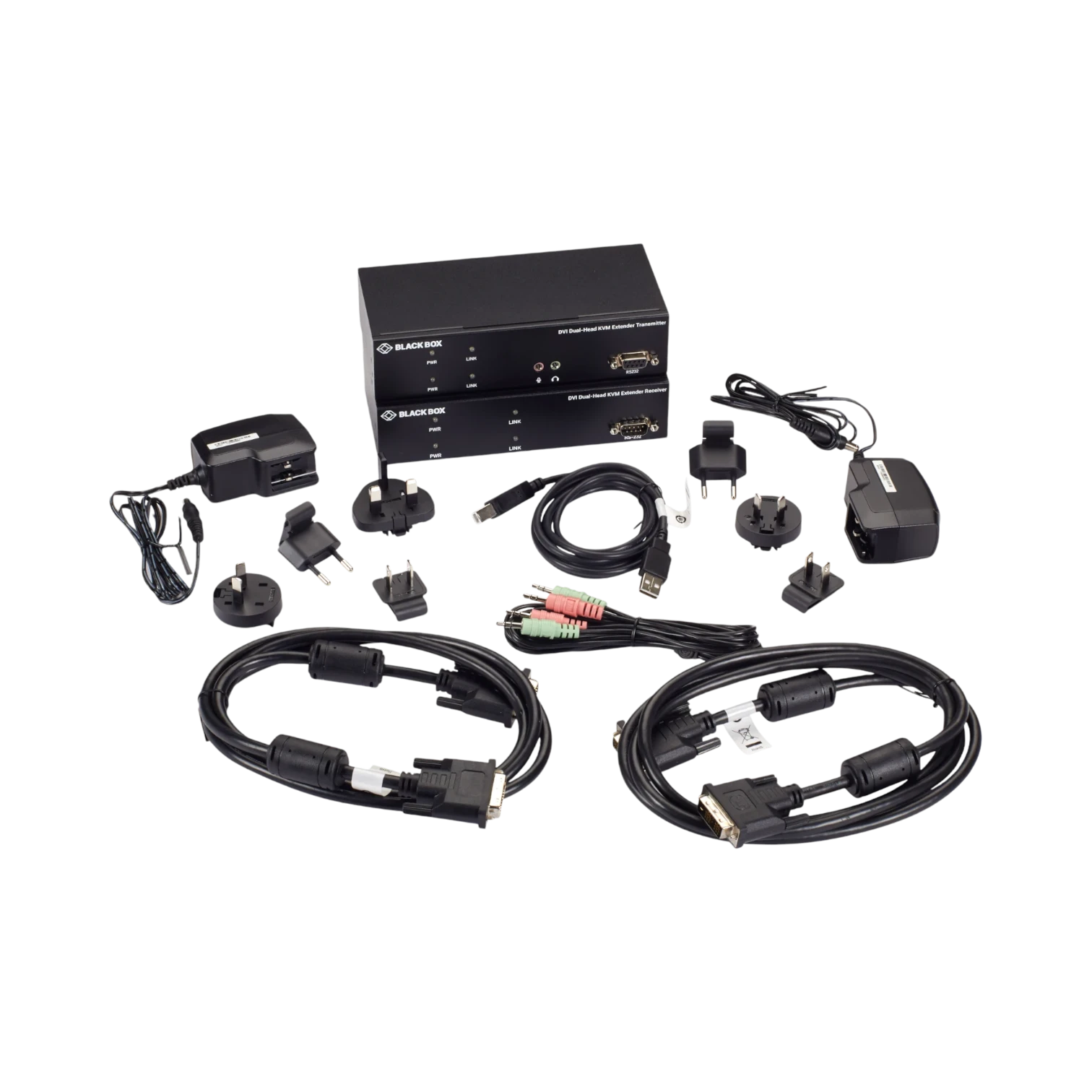 Black Box KVX DVI-D Dual-Monitor KVM Extender Kit over Fiber — Being Shipped