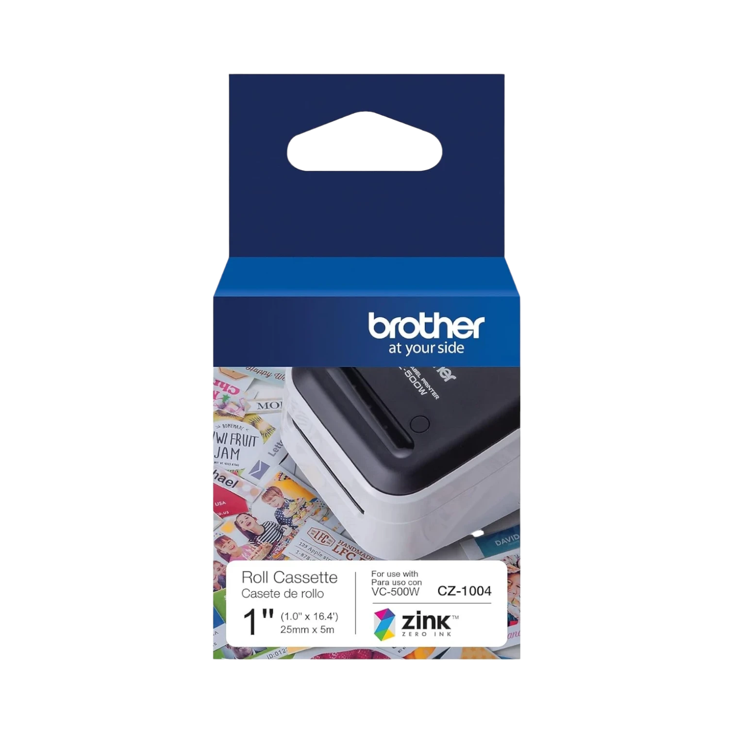 Brother 1" x 16.4' ZINK Label Roll for VC-500W — Being Shipped