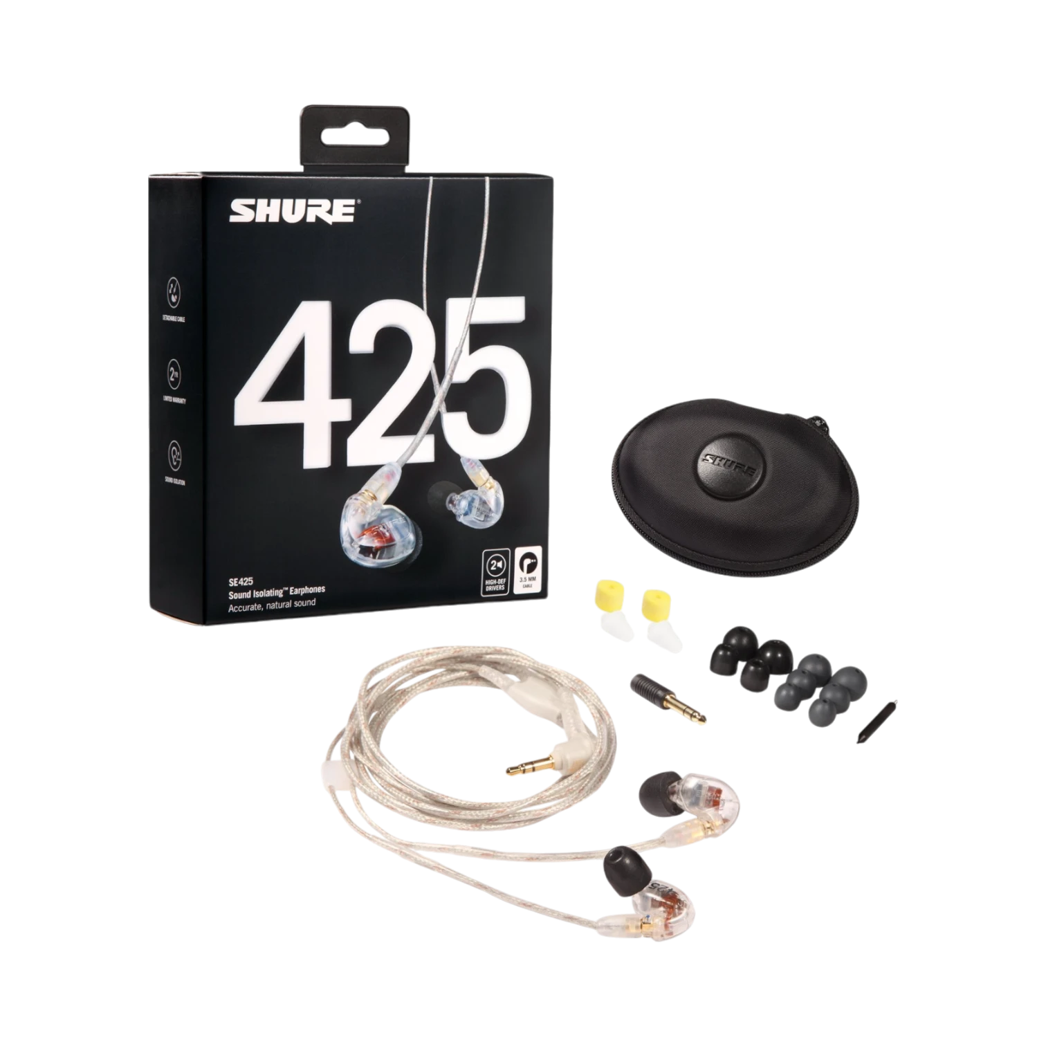 Shure SE425 Sound Isolating In-Ear Stereo Headphones (Clear) — Being Shipped