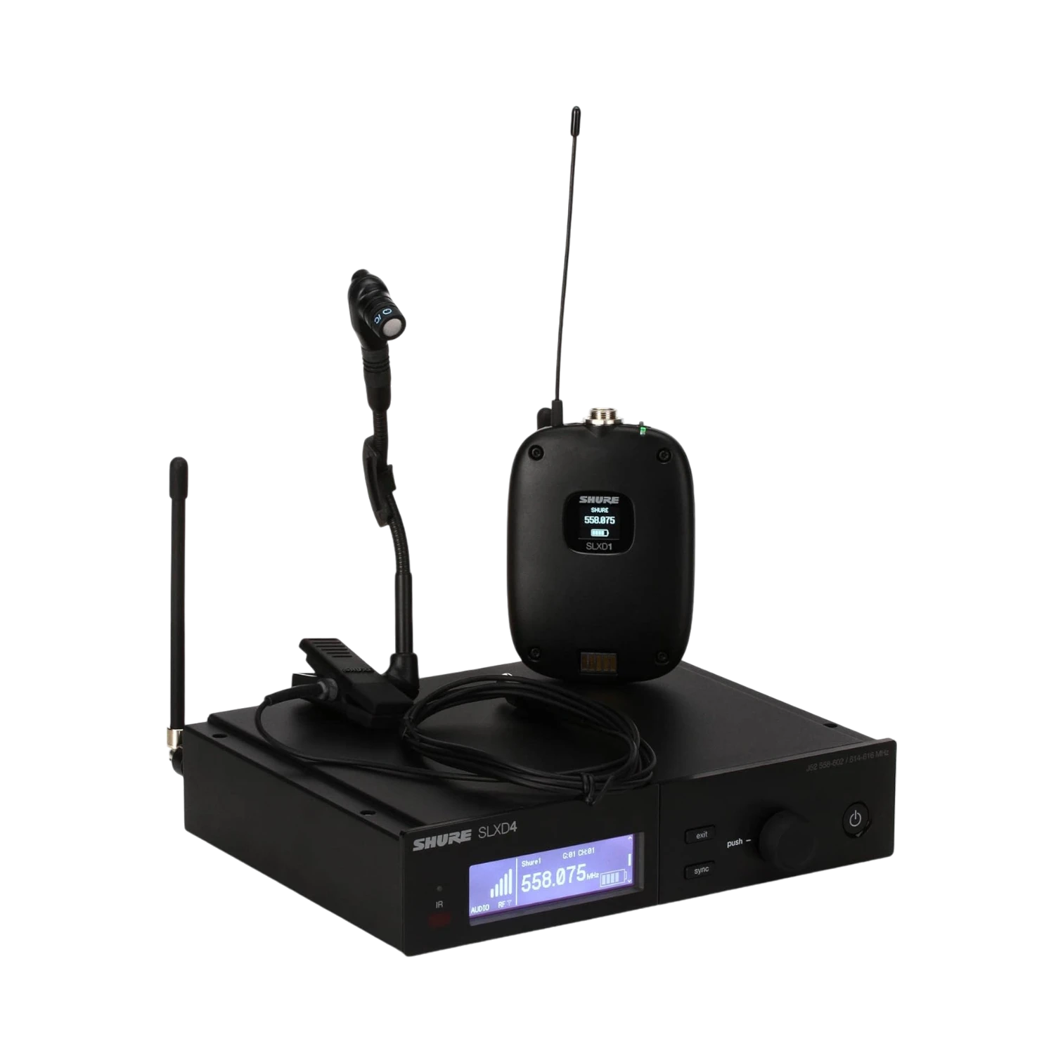 Shure SLXD14/98H Digital Wireless Cardioid Instrument Microphone System — Being Shipped