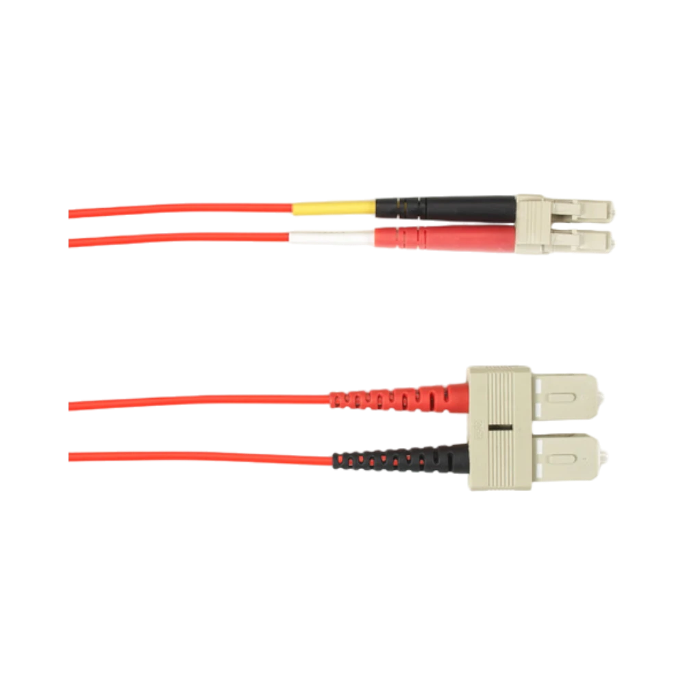 Black Box 3.2ft OM3 50/125 SC to LC Multimode Fiber Patch Cable LSZH (Red) — Being Shipped