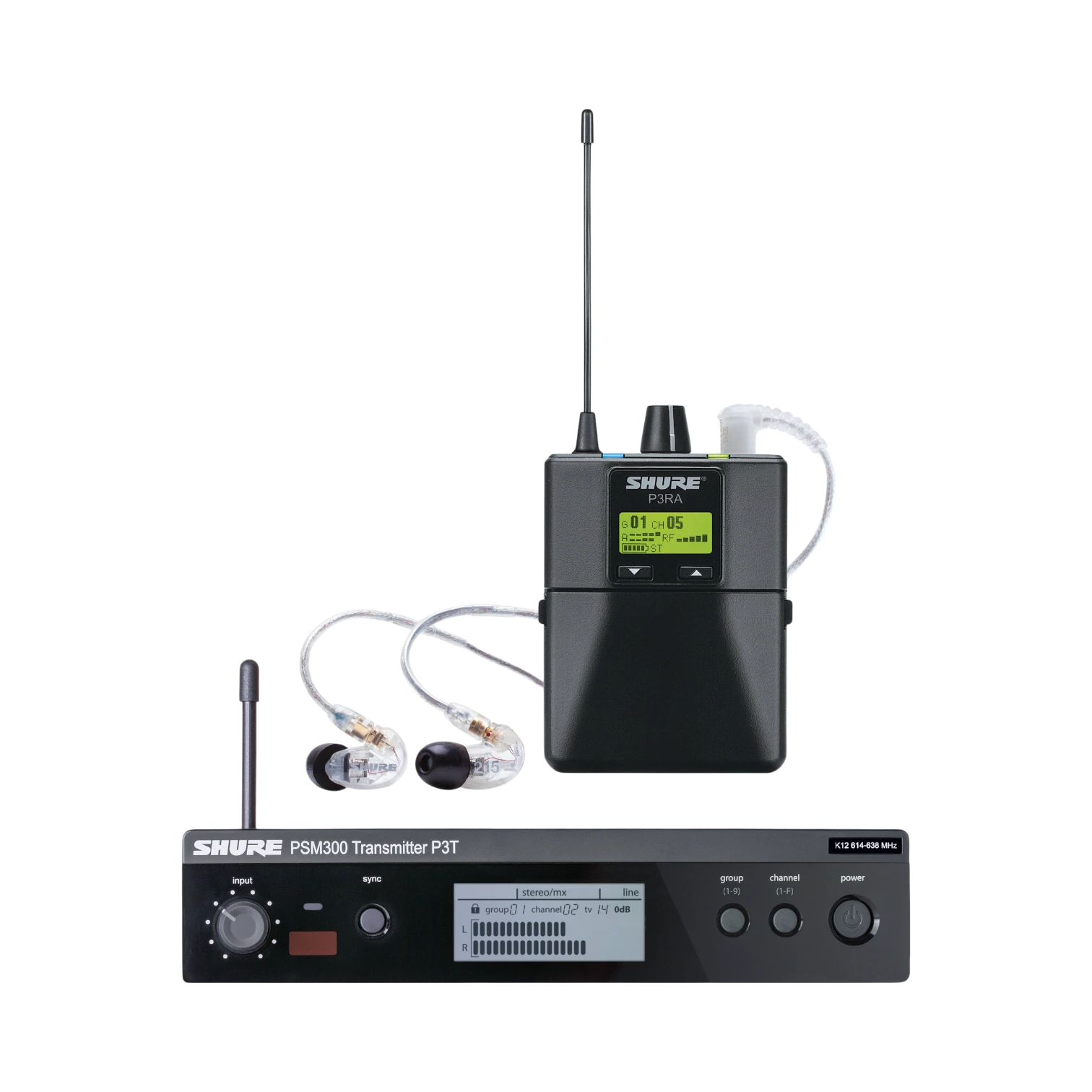 Shure PSM 300 Stereo Personal Monitor System with IEM (H20: 518-541 MHz) — Being Shipped