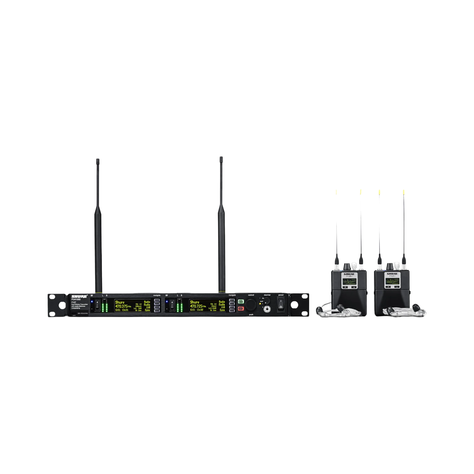 Shure PSM1000 Dual-Channel Personal Monitor System (G10: 470 to 542 MHz) — Being Shipped