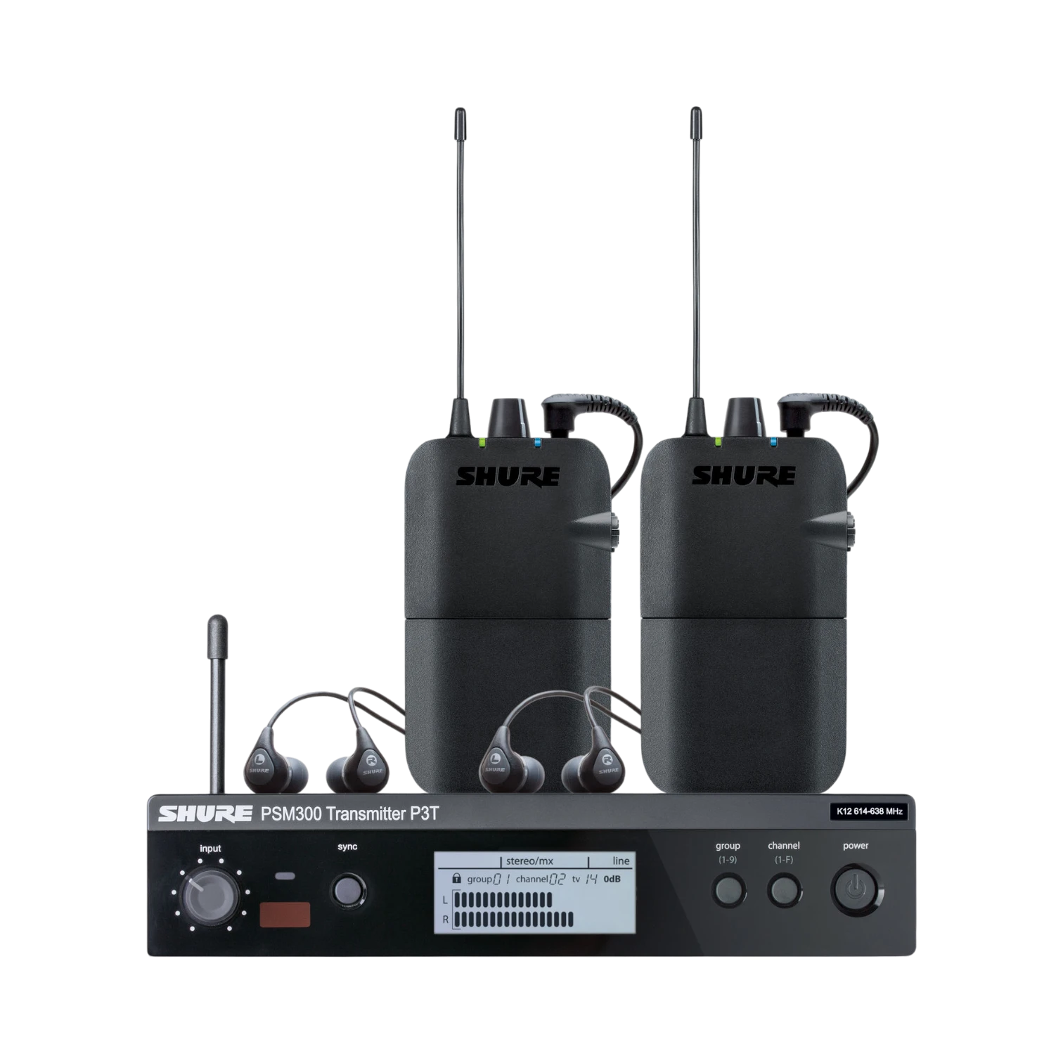 Shure PSM 300 Twin-Pack Wireless In-Ear Monitor Kit (G20: 488 to 512 MHz) — Being Shipped