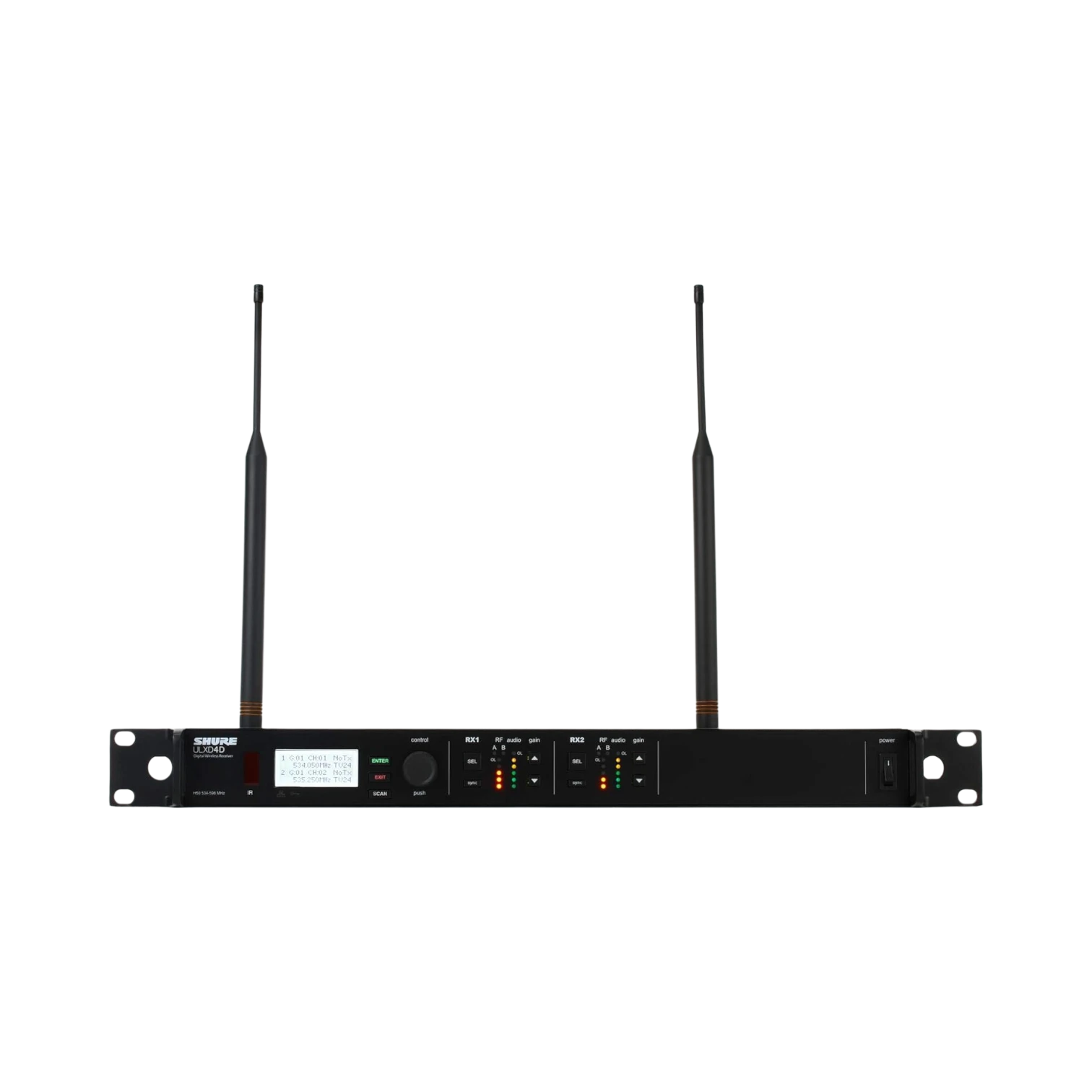 Shure ULXD4D Dual-Channel Digital Wireless Receiver (H50: 534 to 598 MHz) — Being Shipped