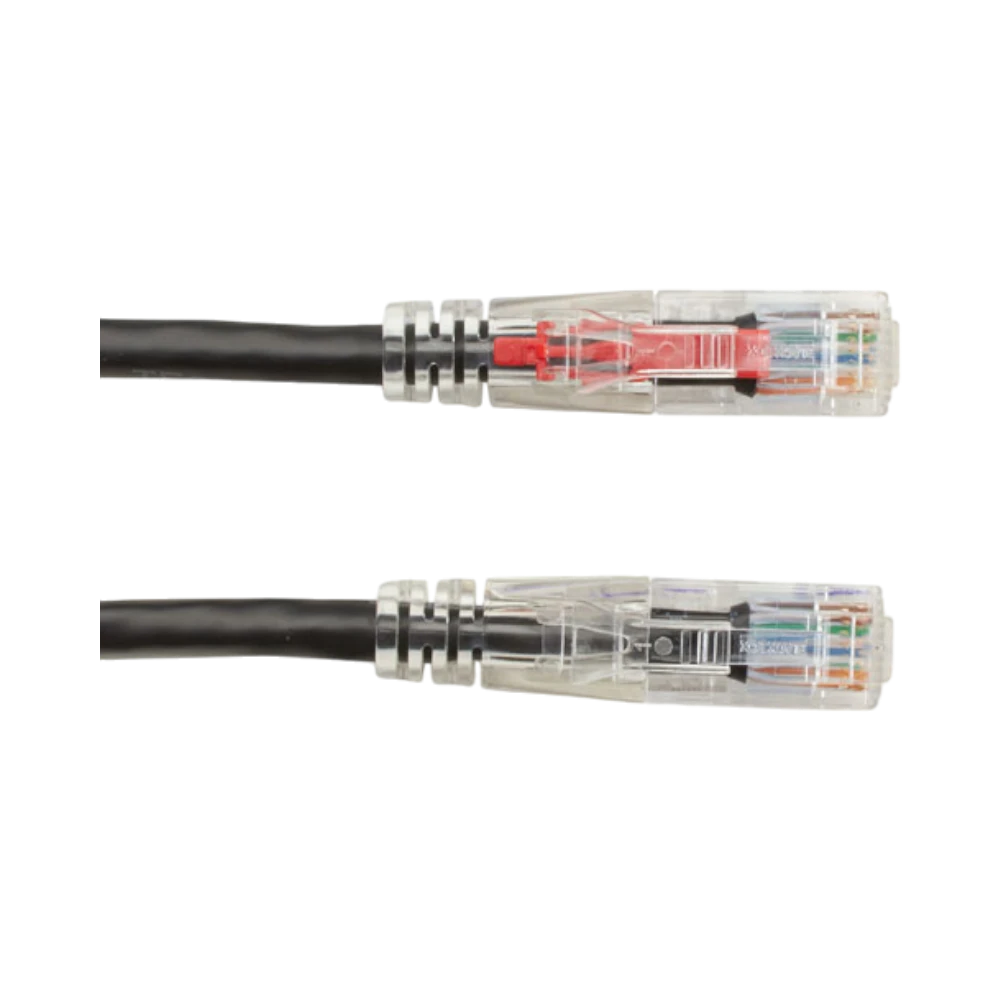 Black Box 1ft GigaTrue 3 Cat6 550MHz Lockable UTP Patch Cable (Black) — Being Shipped