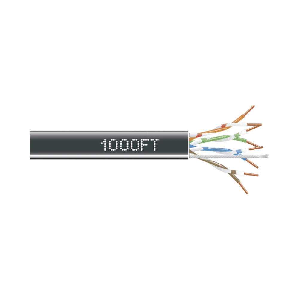 Black Box 1000ft Plenum CAT5e 350-MHz Solid Ethernet Cable (Black) — Being Shipped