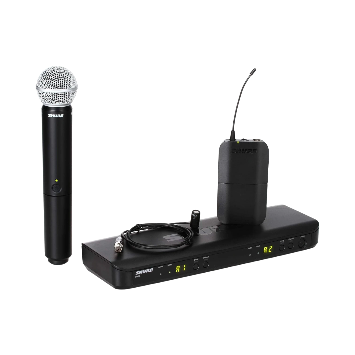 Shure BLX1288/W85 Dual-Channel Wireless Combo Lavalier & Handheld Microphone System — Being Shipped