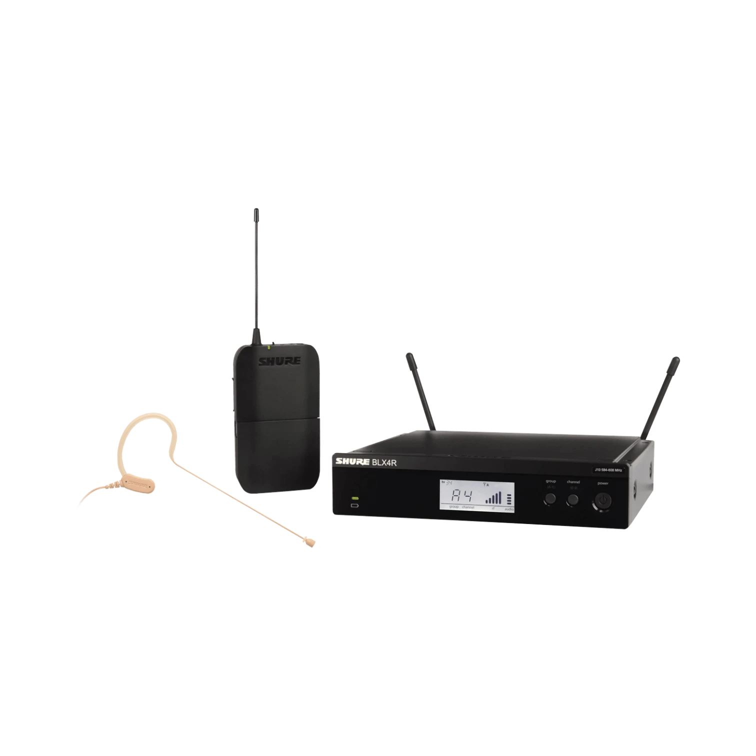 Shure BLX14R/MX53 Rackmount Wireless Omni Earset Microphone System — Being Shipped