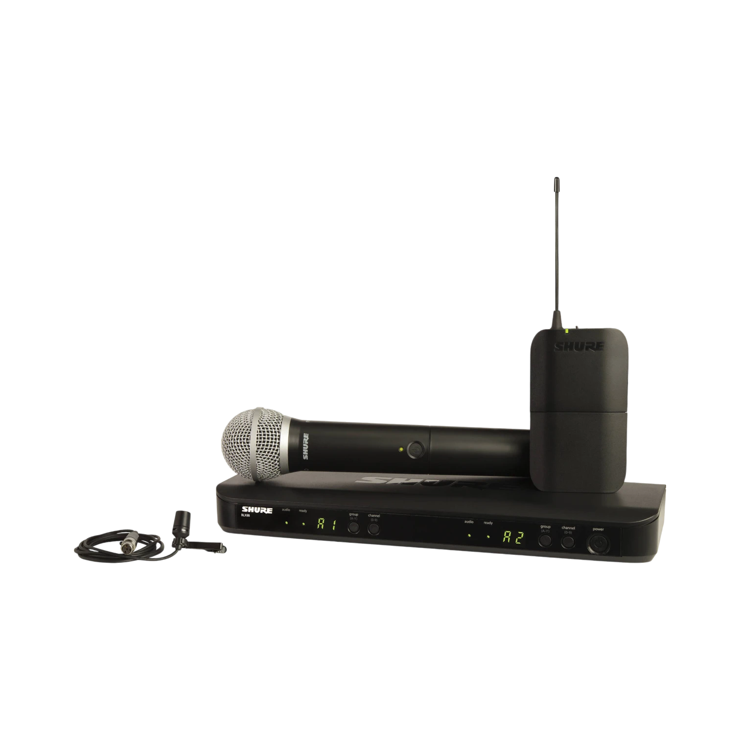 Shure BLX1288/CVL Dual-Channel Wireless Combo Lavalier & Handheld Microphone System — Being Shipped