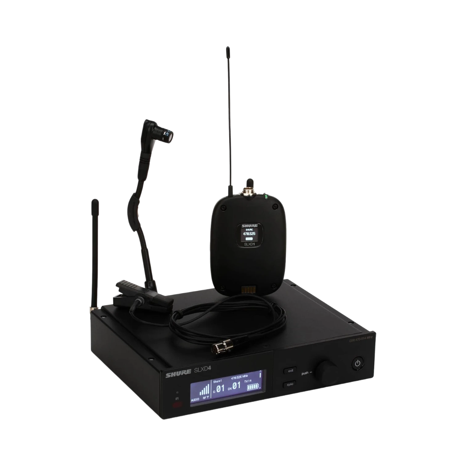 Shure SLXD14/98H Digital Wireless Cardioid Instrument Microphone System — Being Shipped