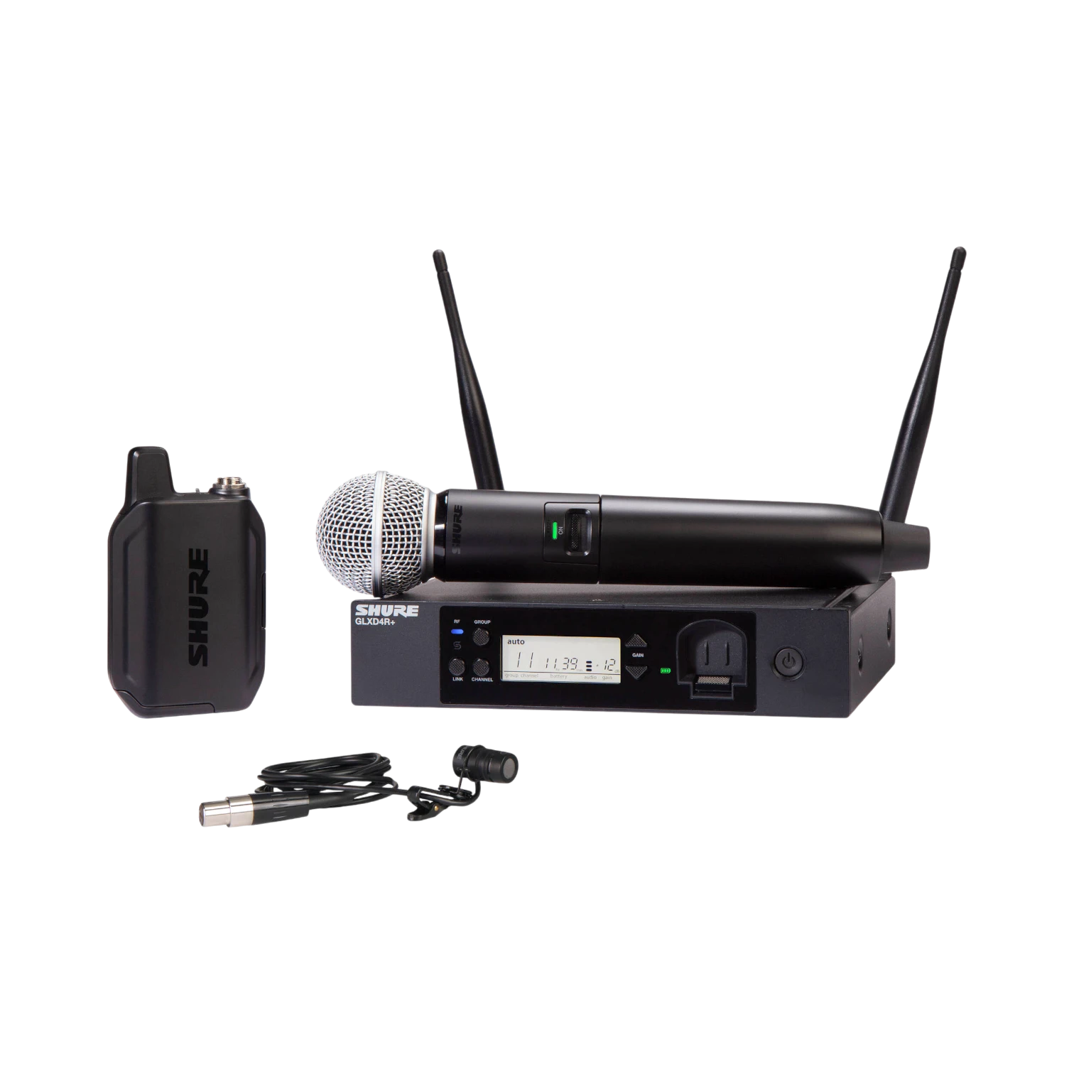 Shure GLXD124R+ Dual-Band Wireless Combo Rack System (Z3: 2.4, 5.8 GHz) — Being Shipped