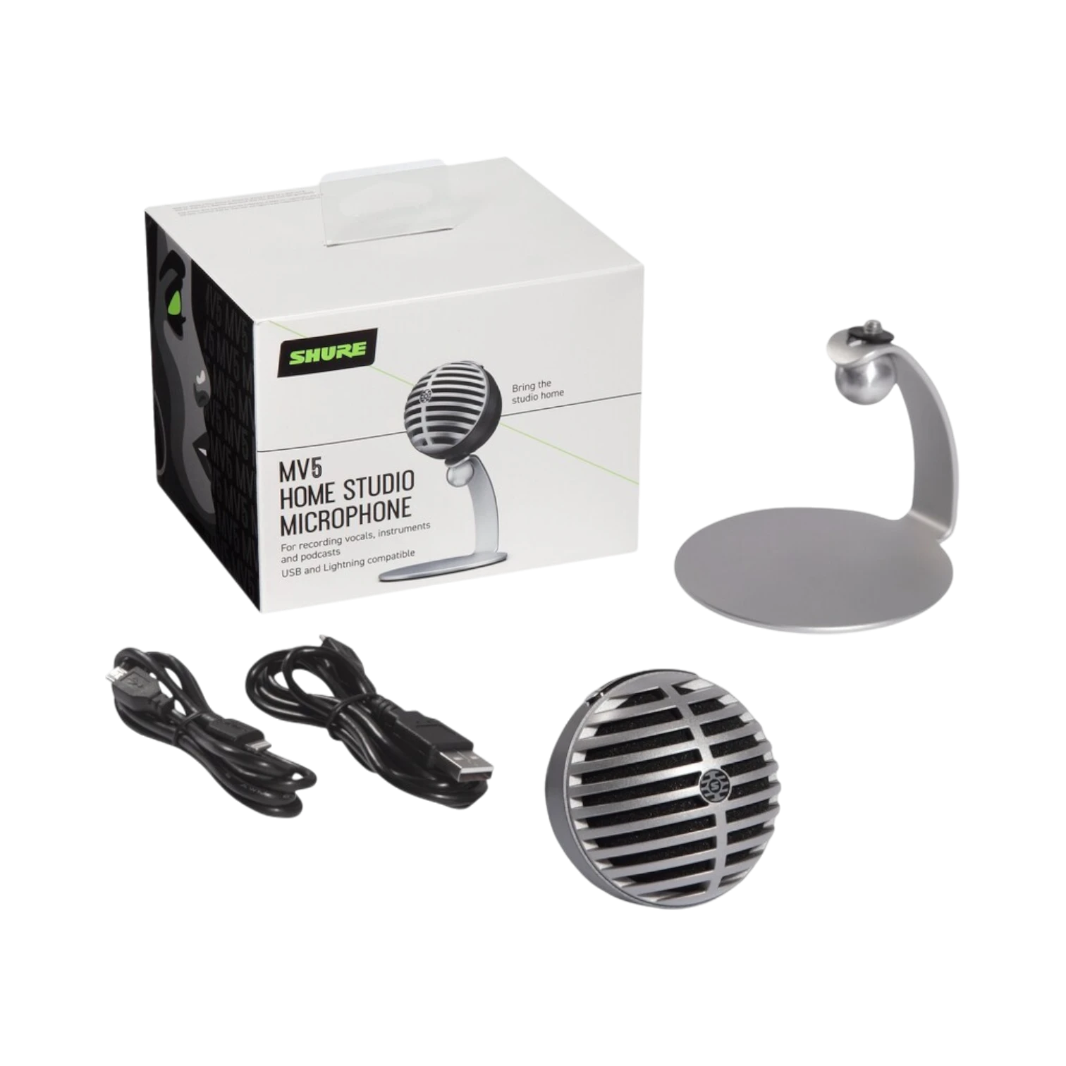 Shure MOTIV MV5 Cardioid USB/Lightning Microphone (Gray/Black Foam) — Being Shipped