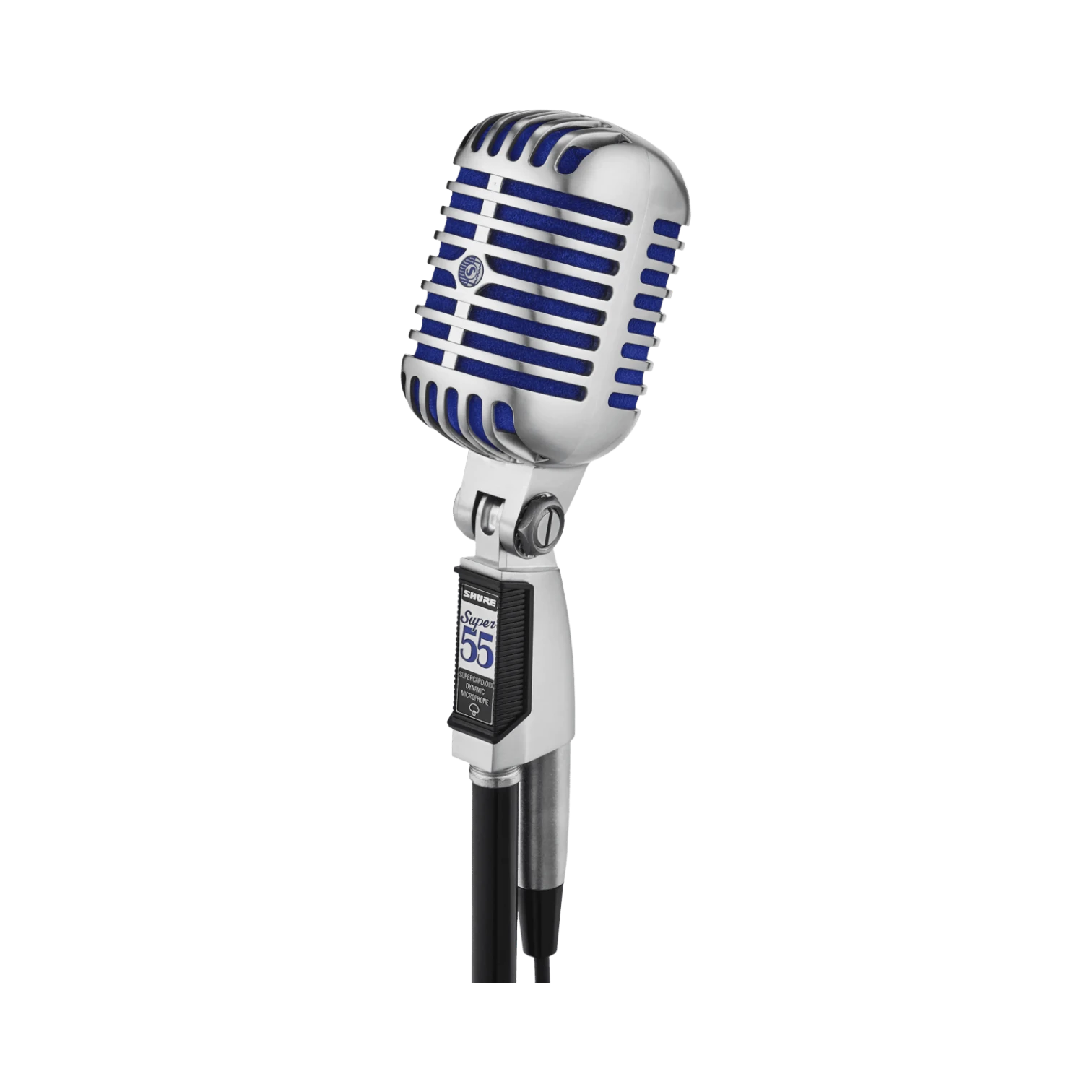 Shure Super 55 Supercardioid Dynamic Microphone (Chrome, Blue Foam) — Being Shipped