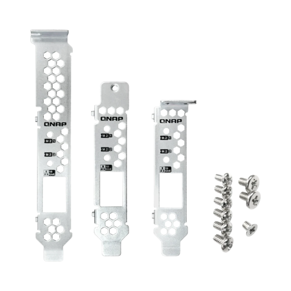 QNAP Long, Flat, and Short Profile Network Card Brackets for Qm2-2X10G1T(A) — Being Shipped