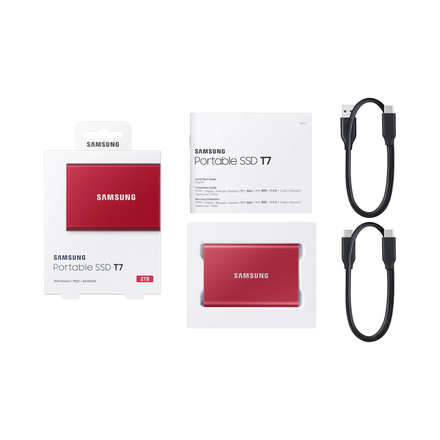 Samsung 2TB T7 Portable SSD (Metallic Red) — Being Shipped