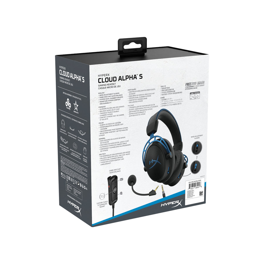 HyperX Cloud Alpha S Wired Gaming Headset (Black & Blue) — Being Shipped