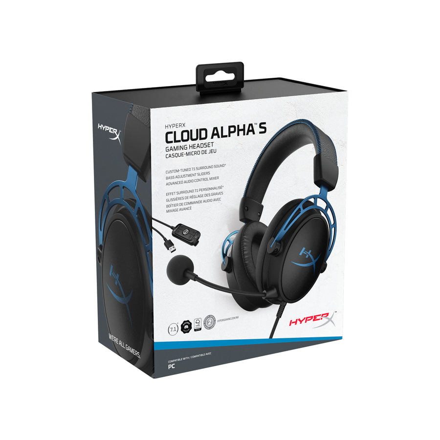 HyperX Cloud Alpha S Wired Gaming Headset (Black & Blue) — Being Shipped