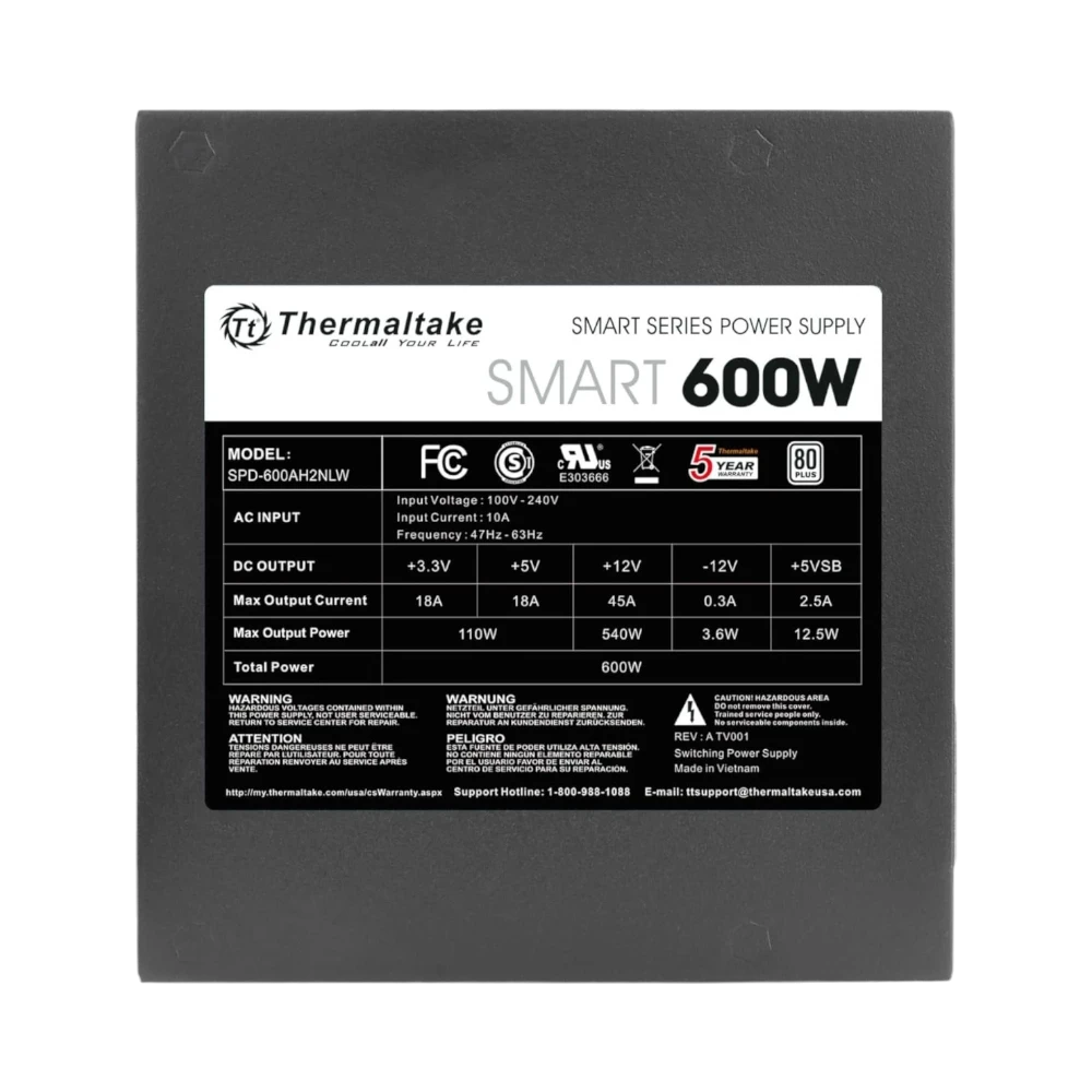 Thermaltake Smart 600W 80 PLUS Power Supply — Being Shipped