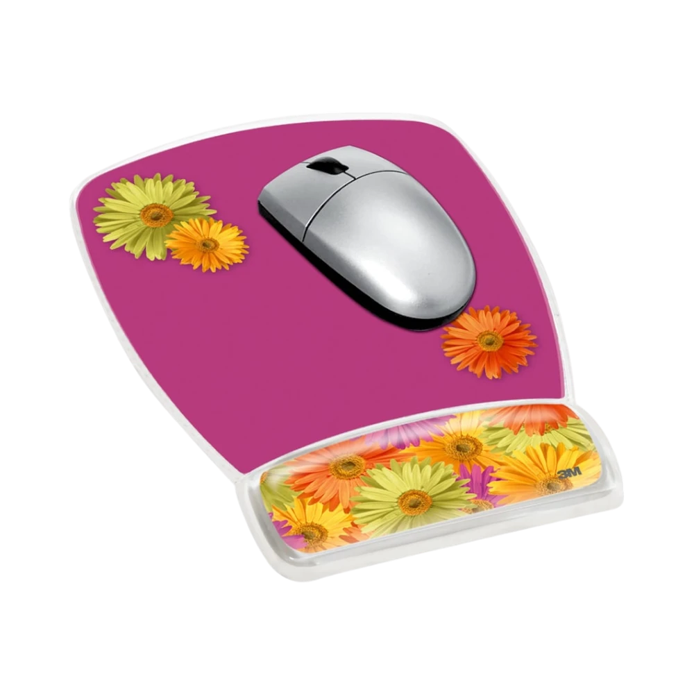 3M MW308DS Mouse Pad with Gel Wrist Rest (Daisy Design) — Being Shipped