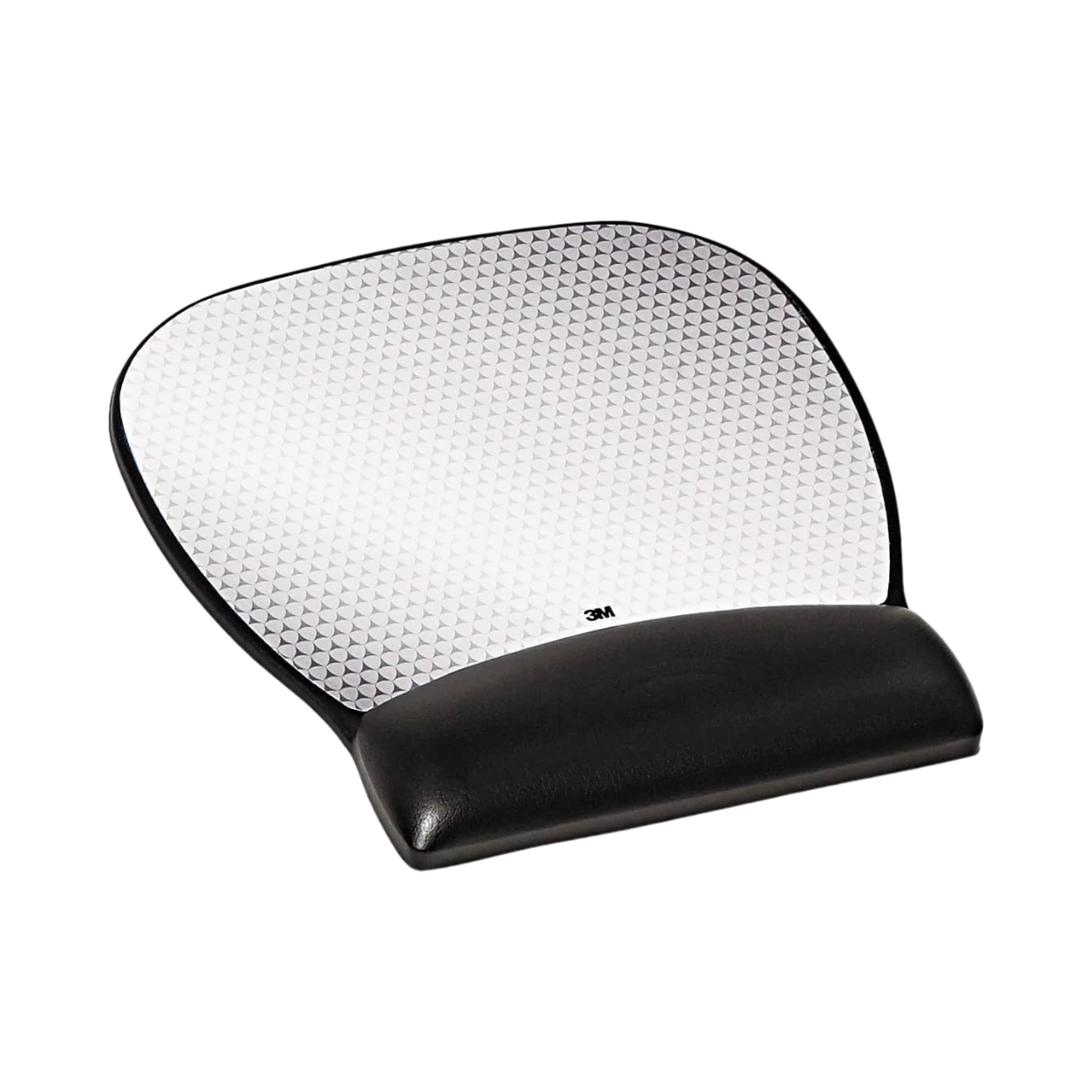 3M MW310LE Leatherette Large Gel Mouse Pad Wrist Rest (Black & Silver) — Being Shipped