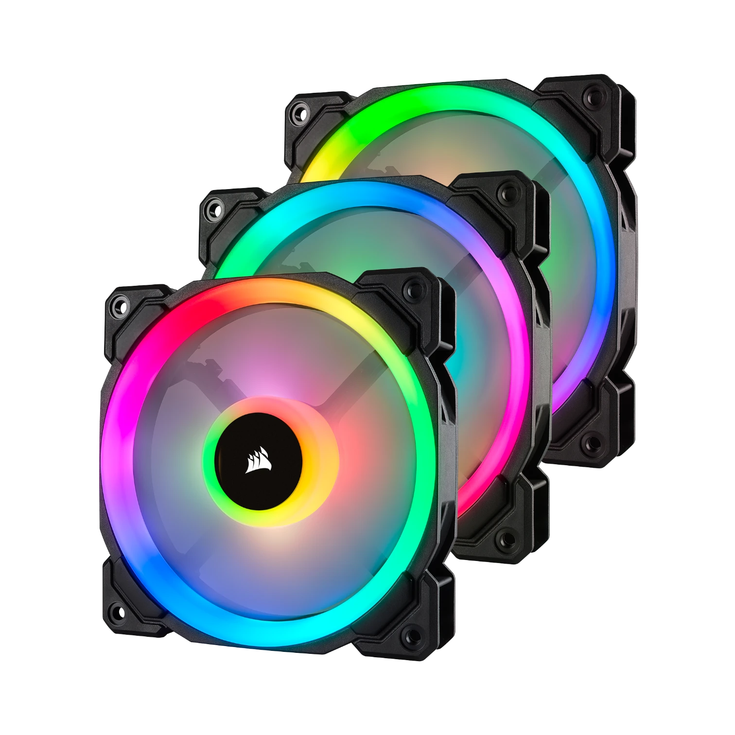 Corsair LL120 3-Pack RGB 120mm Dual Light Loop RGB LED PWM Fan (Black) — Being Shipped