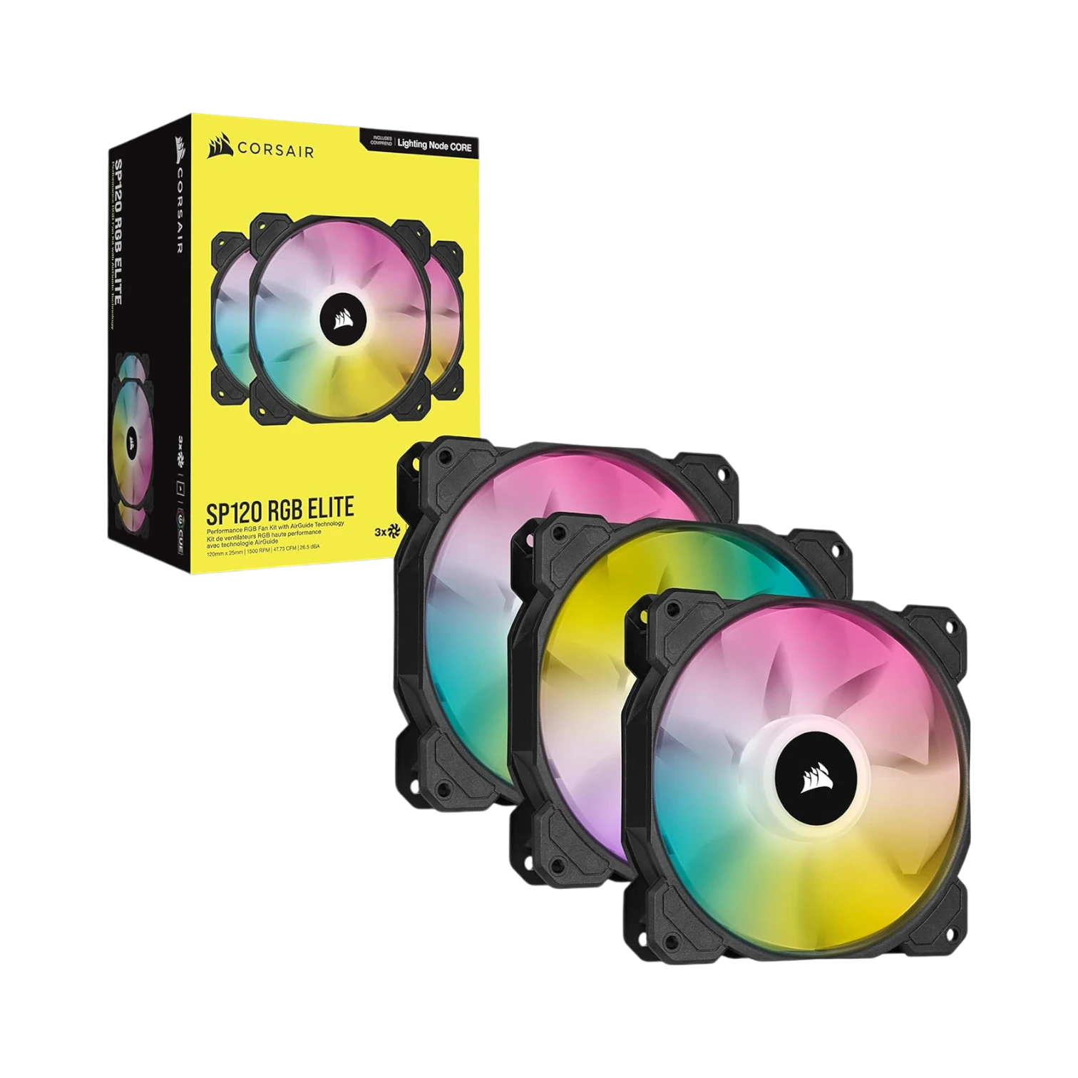 Corsair iCUE SP120 3-Pack RGB ELITE Performance 120mm Case Fan (Black) — Being Shipped