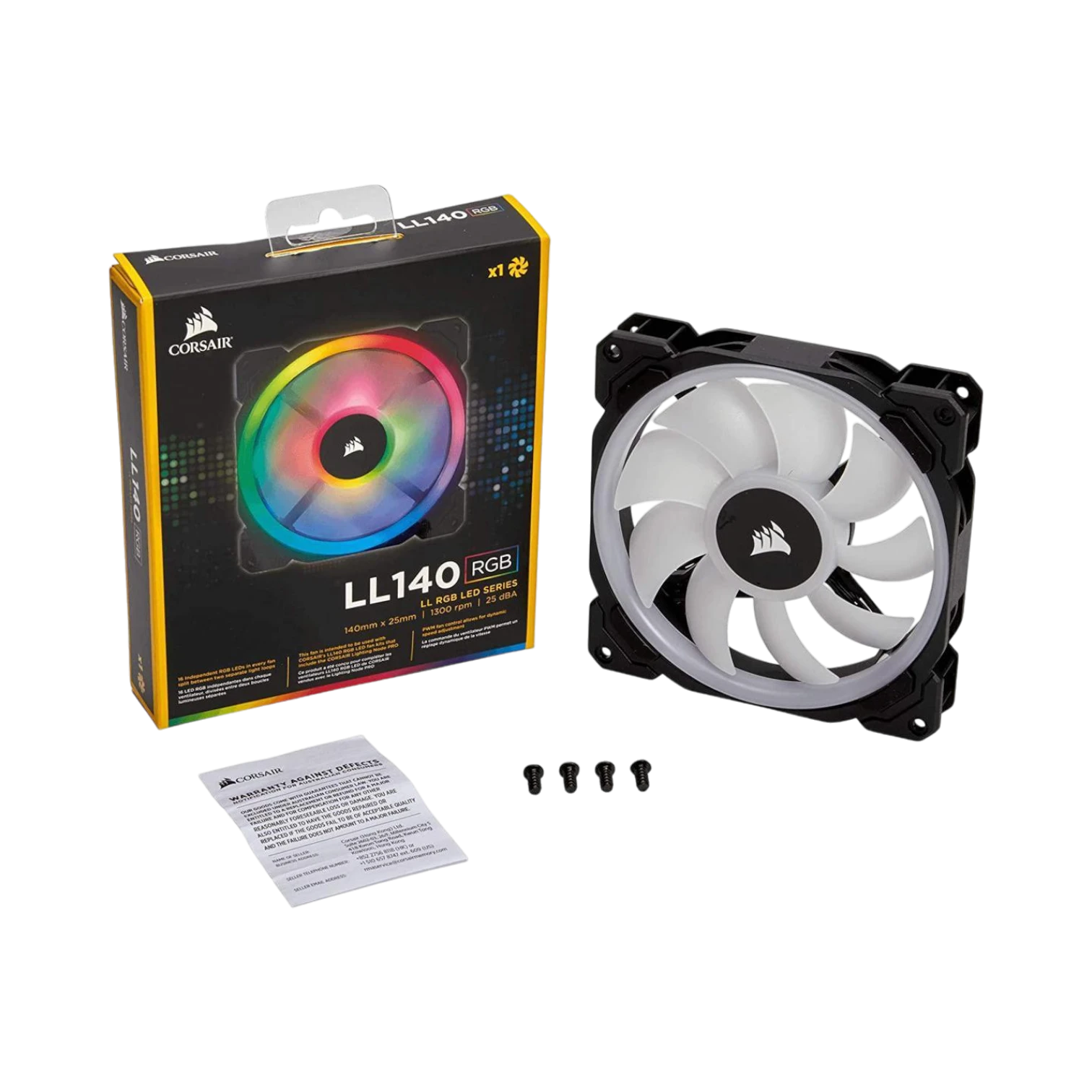 Corsair LL120 RGB 120mm Dual Light Loop RGB LED PWM Fan (White) — Being Shipped