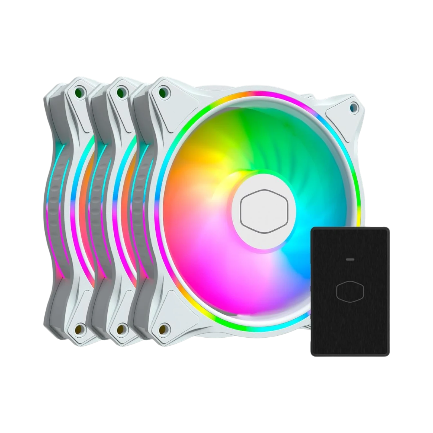 Cooler Master MasterFan MF120 Halo 3-Pack RGB 120mm Fan (White) — Being Shipped