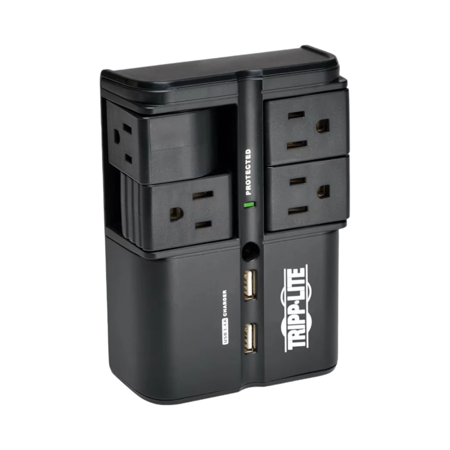 Tripp Lite Surge Protector with 4 Rotatable Outlets and USB Charger — Being Shipped