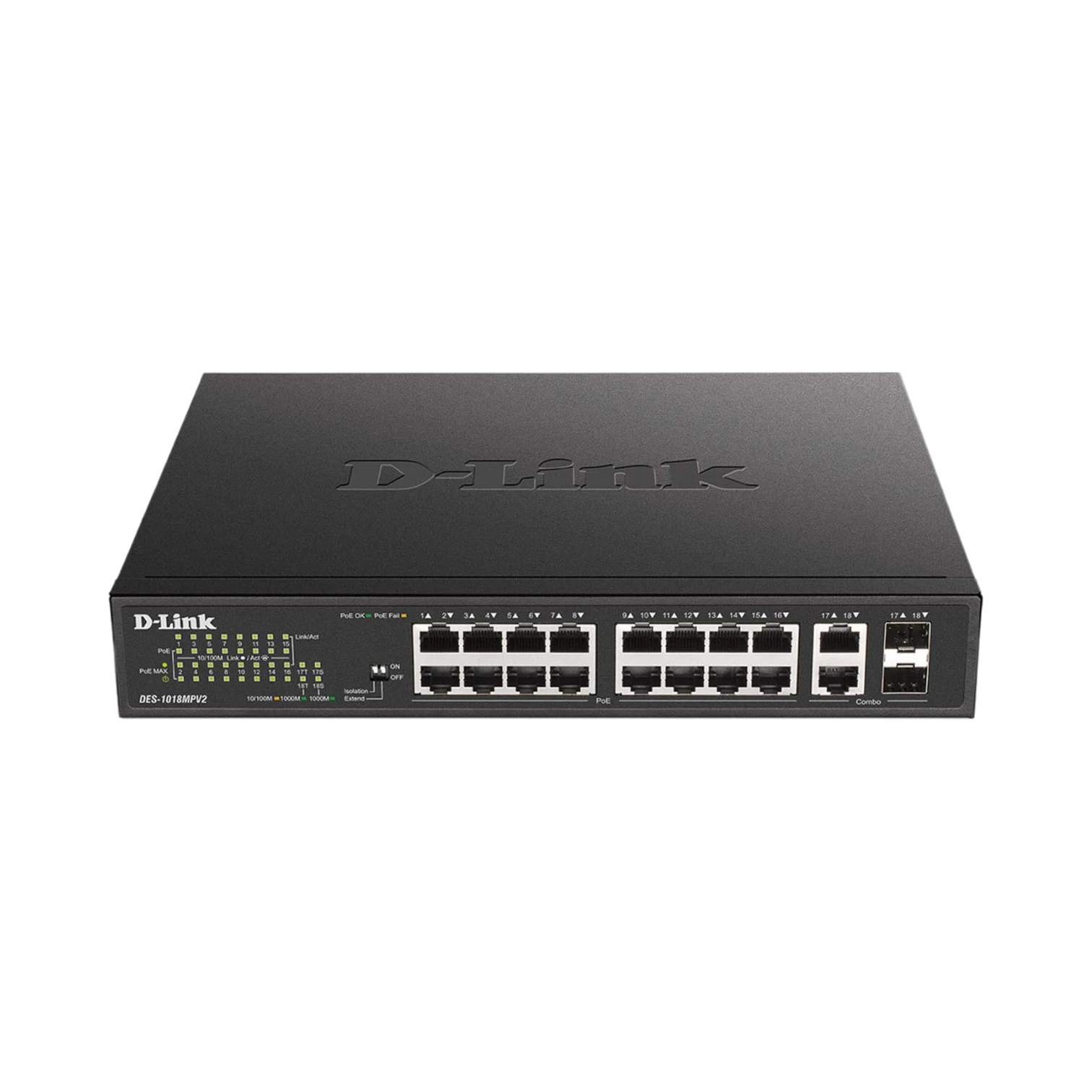 D-Link 2 GbE 18-Port Fast Ethernet PoE+ Unmanaged Switch — Being Shipped