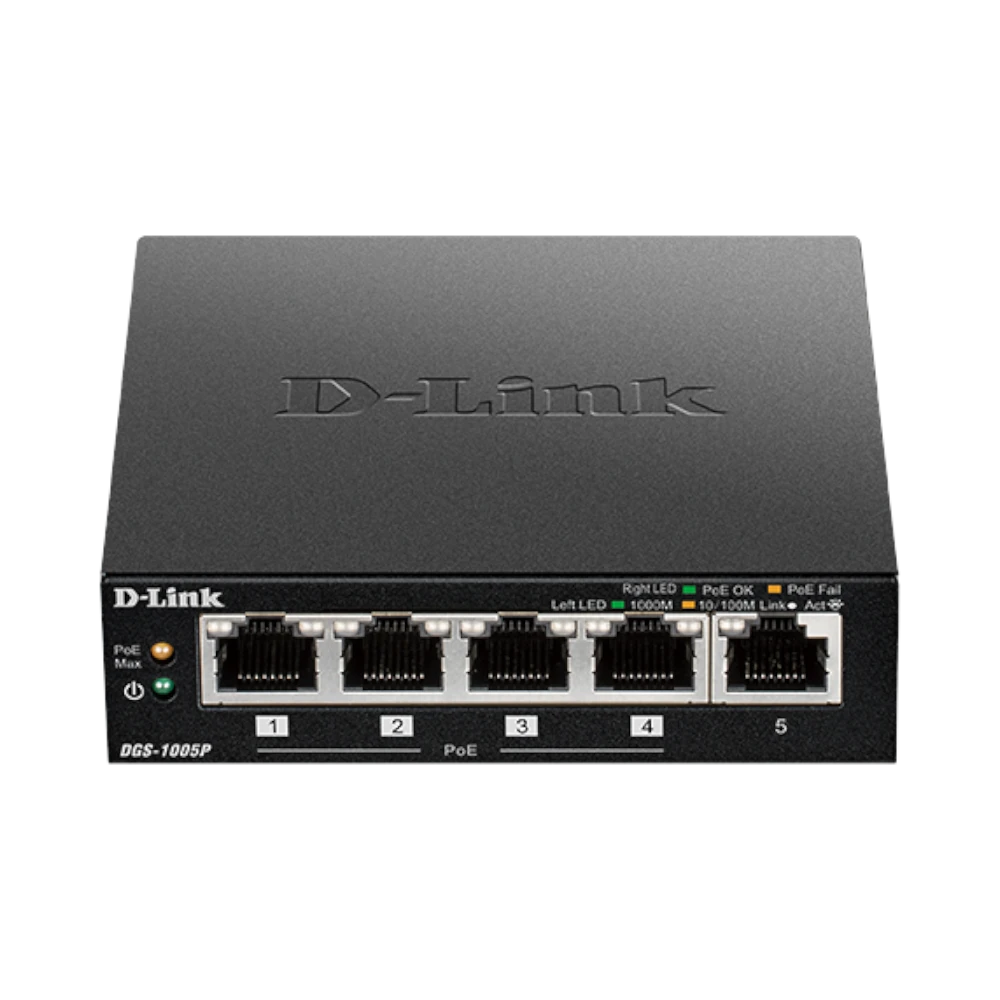 D-Link Compact Design 5-Port Gigabit PoE+ Desktop Switch — Being Shipped